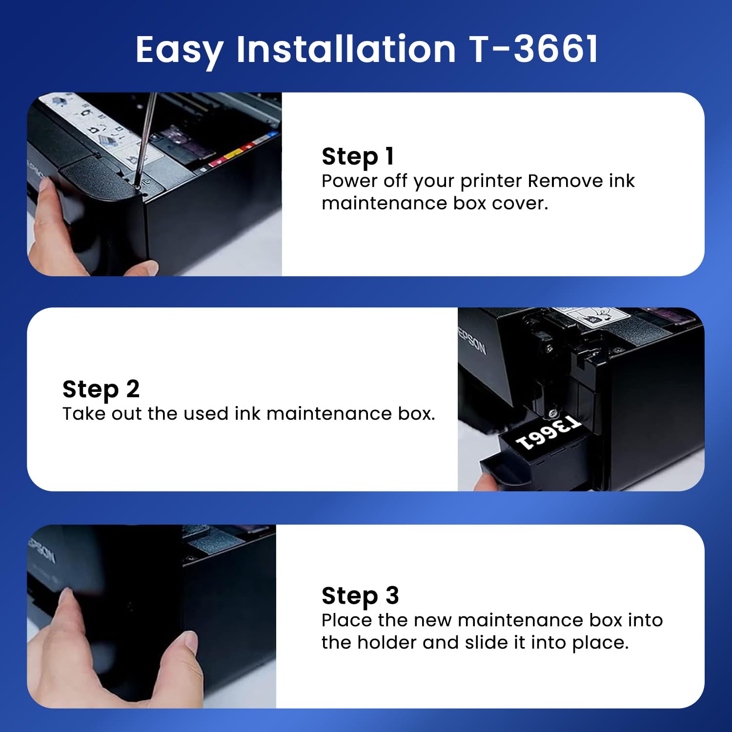 Compatibile con Scatola Manutenzione Epson T3661 C13T366100 for XP-8500 XP-8505 XP-8600 XP‑8605 XP-8700 XP-15000 XP-6000 XP-6001 XP-6005 XP-6100 XP-6105 XP-970 Stampanti