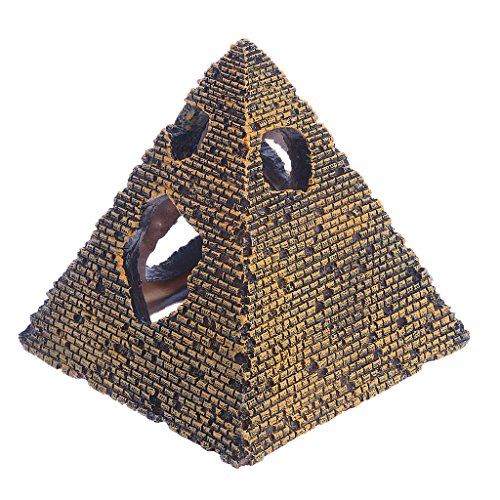 Aquarium Hars Egyptische Piramide Rockery Verbergen Grot Vis Tank Ornament Decor Nieuwe aquarium decoratie vis tank ornament aquarium decor kunstmatige landschap voor vis tank grot buis leisteen set vuurtoren - Image 7