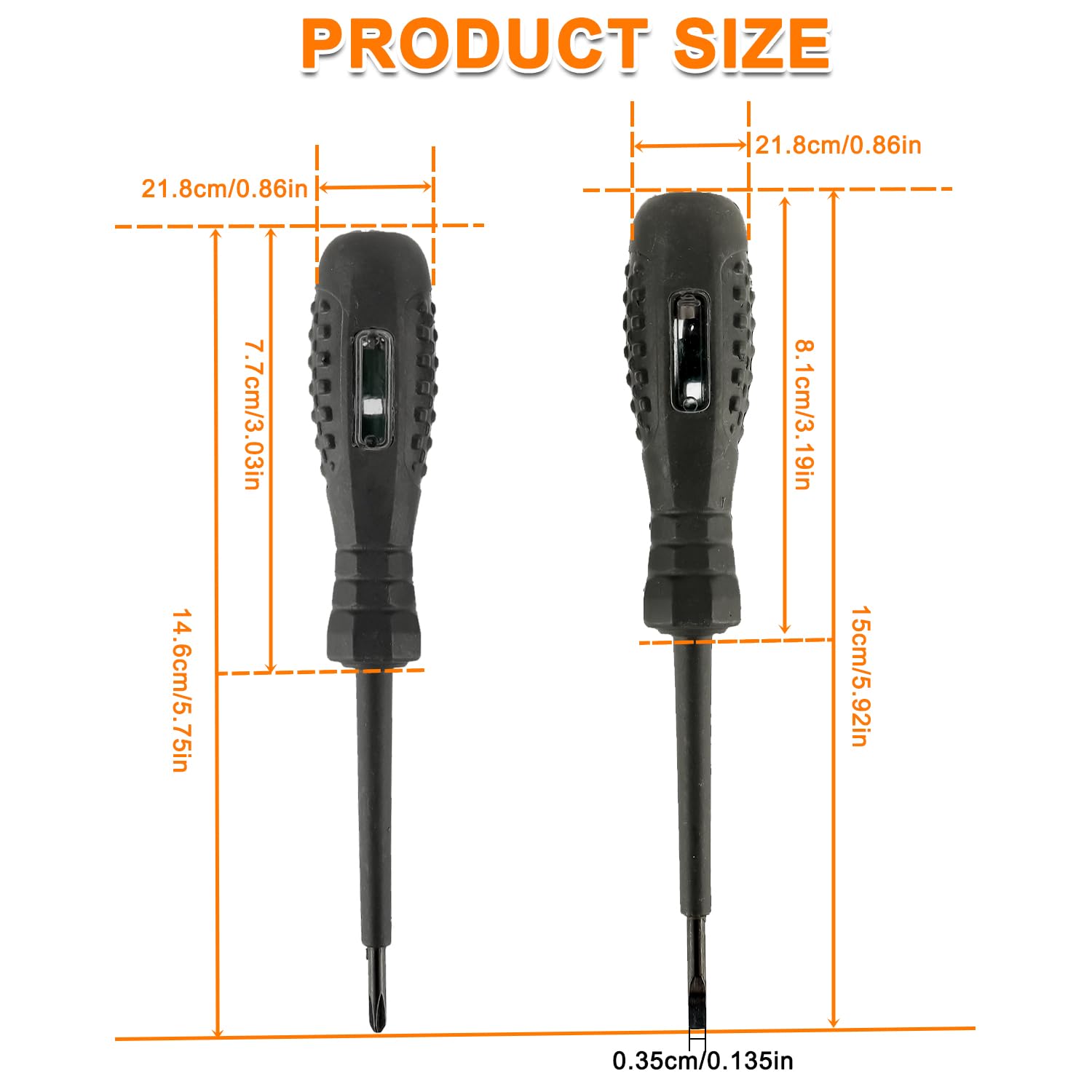 2 in 1 Rilevatore di elettricità Cacciavite magnetico, Forte Coppia elevata rivelatore di elettricità, Penna Tester di Tensione Per elettricisti(2 teste piatte +2 croci)
