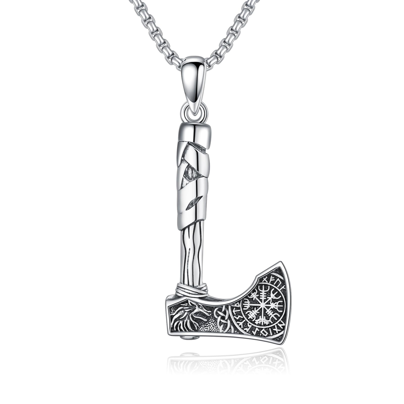 Wikinger-Halskette, 925er Sterlingsilber, Wikinger-Anhänger, Halskette, nordisches Amulett, Wikinger-Schmuck, Geschenke für Frauen und Männer