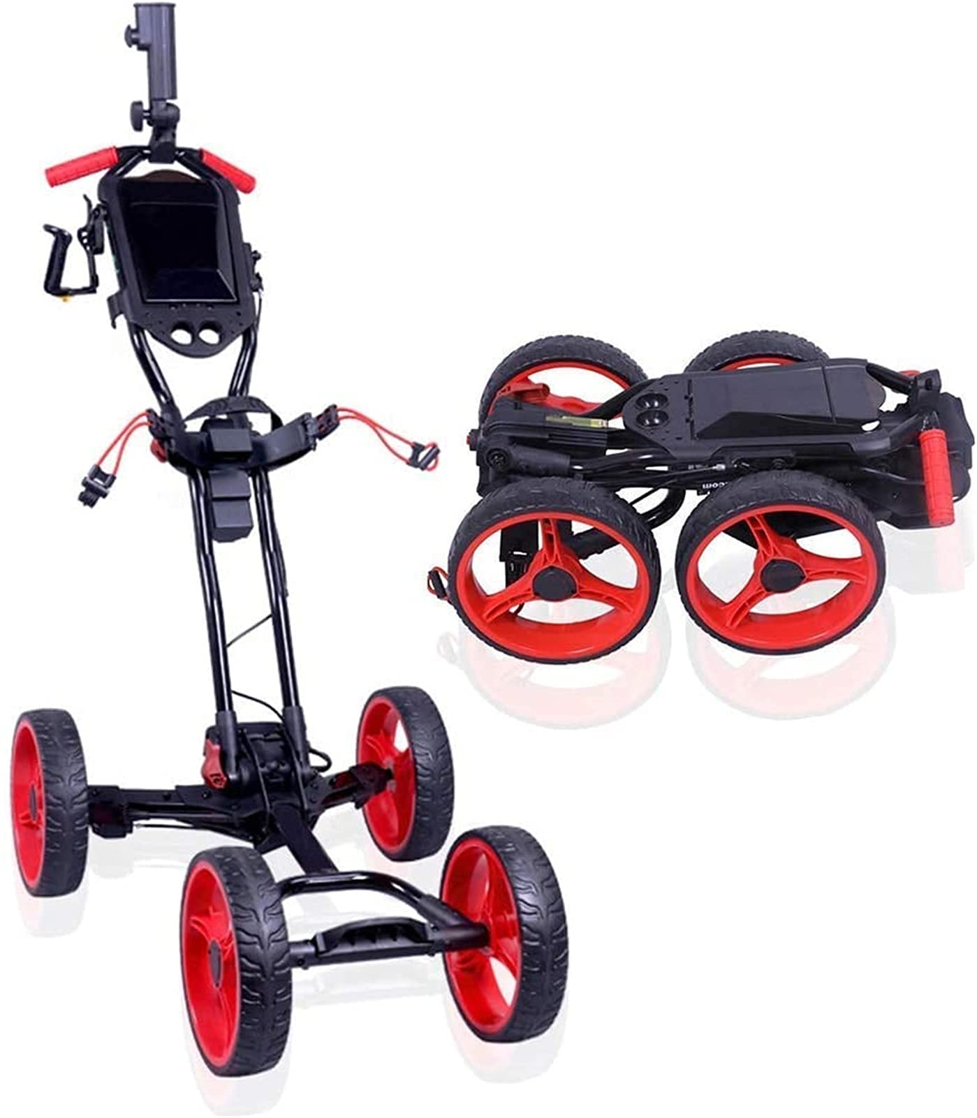 Carrito de Golf eléctrico Plegable con Freno de Mano y asa Ajustable, fácil de Abrir y Cerrar.