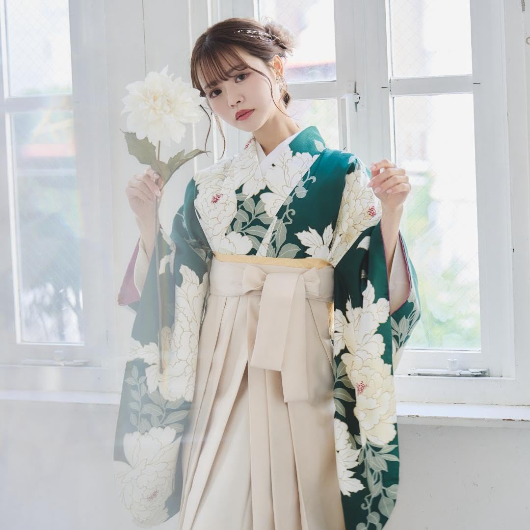 新品袴3点セット 卒業式 小学生 大学生 アイボリー オレンジ 43IV  