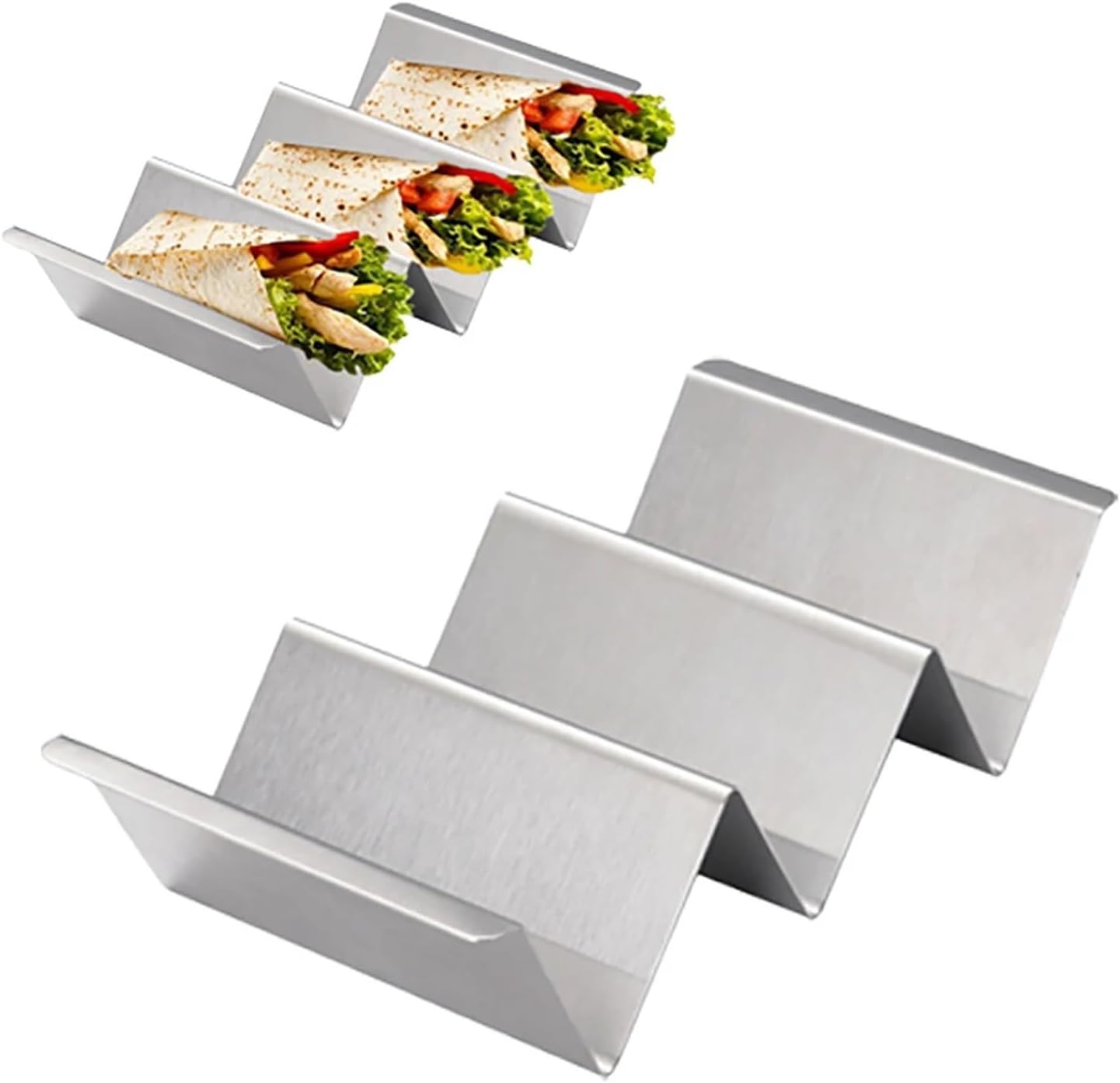 Taco Holder Roll Rack Taco Holder Stainless Steel Tortilla Stand Wave Shape Tray Cake Display Kitchen Gadgets For Baking and Grill