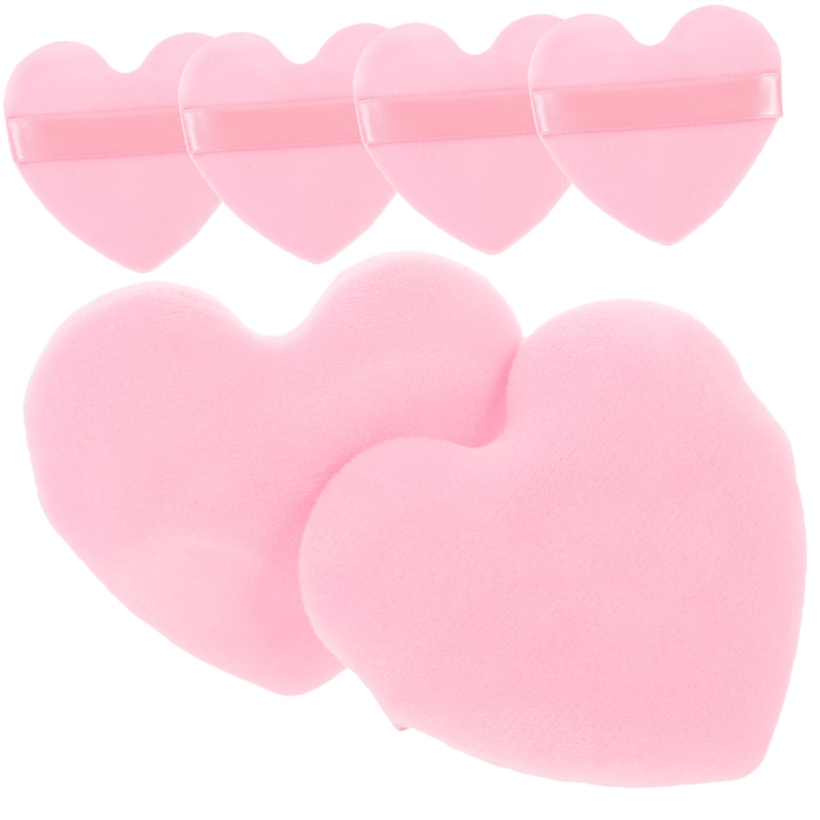 NULYLU 6 pcs Heart Shape Makeup Puff Compact Powder for Women Soft and Delicate Design for Foundation and Concealer Application for Daily Use and Travel