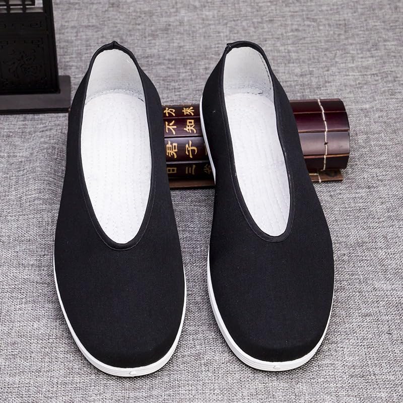 Unisex Old Beijing Traditional Chinese Slip-On Shoes, Martial Arts Canvas Footwear with Non-Slip Rubber Sole, Lightweight and Breathable3