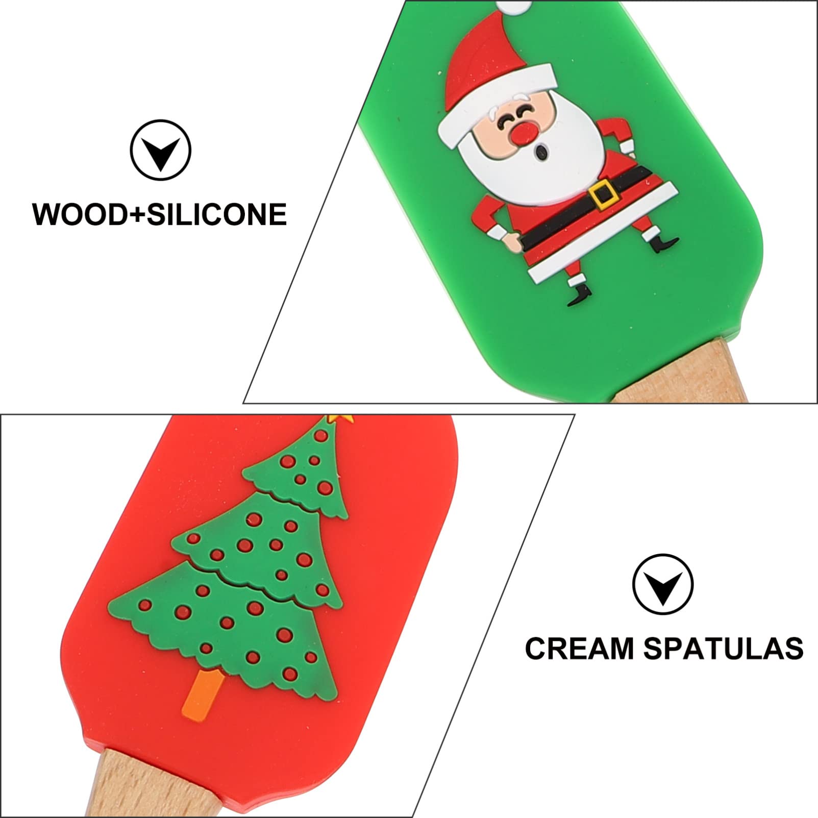 Mobestech 4 piezas Rascadores de Silicona para Pasteles de Navidad de Utensilios de Cocina para Repostería Resistentes al Calor Diseño Práctico y Ecológico para Crema y