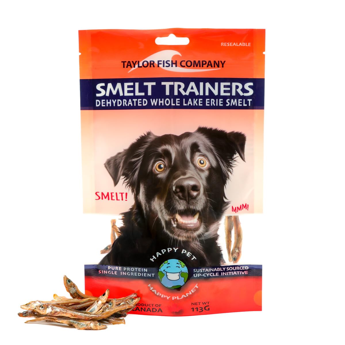 Smelt Pet Treats for Dogs & Cats – Single Ingredient Dehydrated Whole Smelt, Sustainably Sourced, Grain-Free, High Protein, No Additives, Natural Omega-3, Supports Healthy Skin & Coat, 4oz Bag