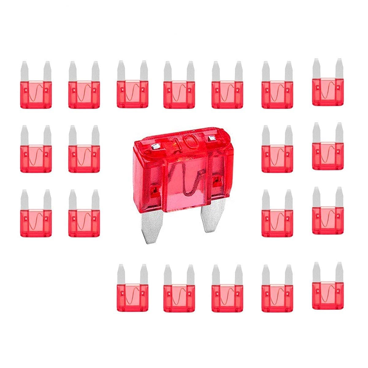 Kodobo 100 Pack Auto Fuses 10 AMP APM/ATM 32V Mini Blade Style Fuses 10A Short Circuit Protection Car Fuse - 100Pack