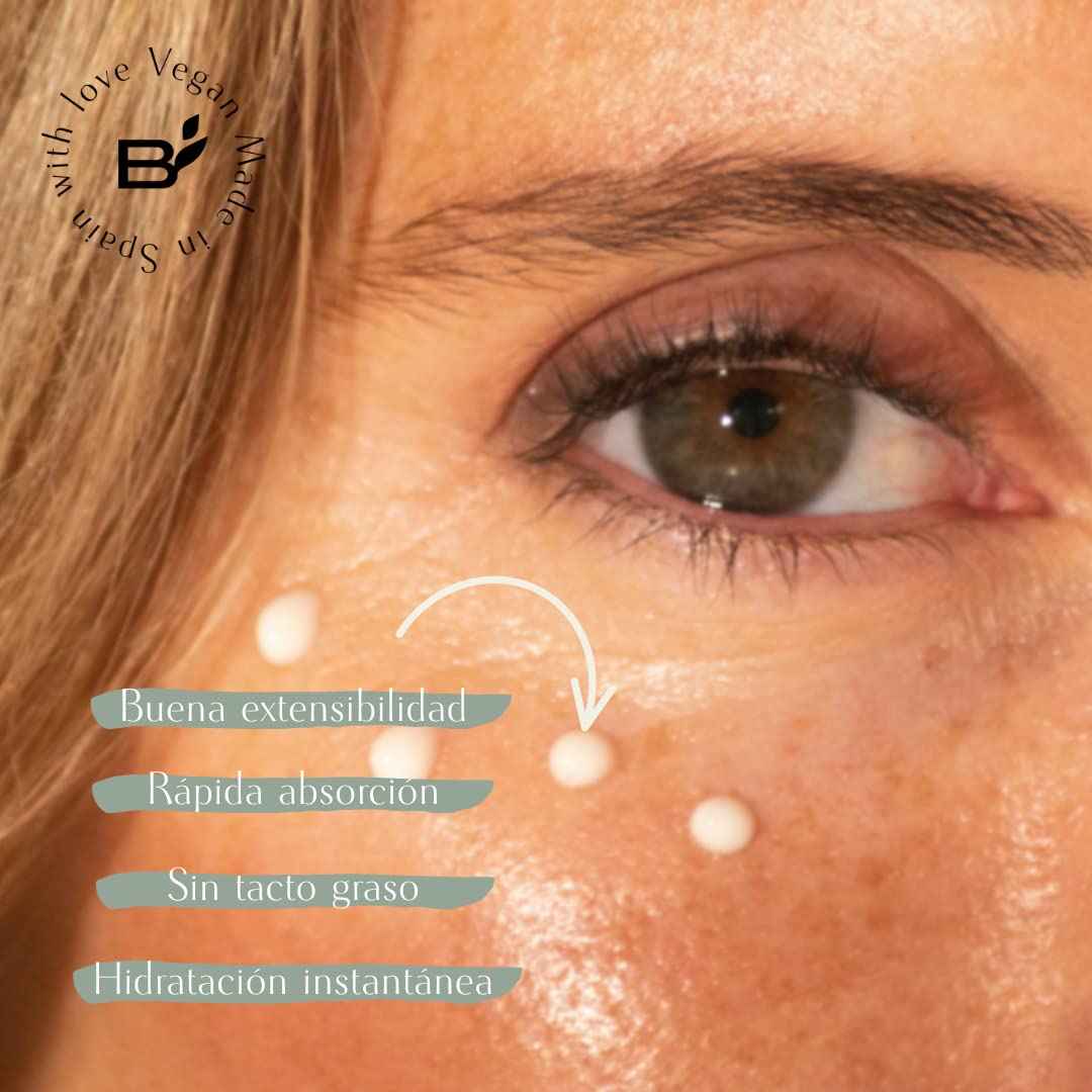 Brudy Cosmetics - Contour des yeux avec DHA | Action antioxydante et anti-gagiste | Réduit les rides, les lunettes noires, les poches et les rides | Sans toucher gras | Végétalien | 15 ml