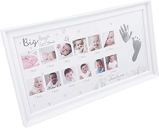 SAFIGLE Baby Growth Photo Frame Baby Memory Book Baby Growth Picture Frame Footprint Photo Frame Newborn Baby Gifts Collage Kit New Born Baby Girls Gift Baby Commemorative Gift Wood Pp