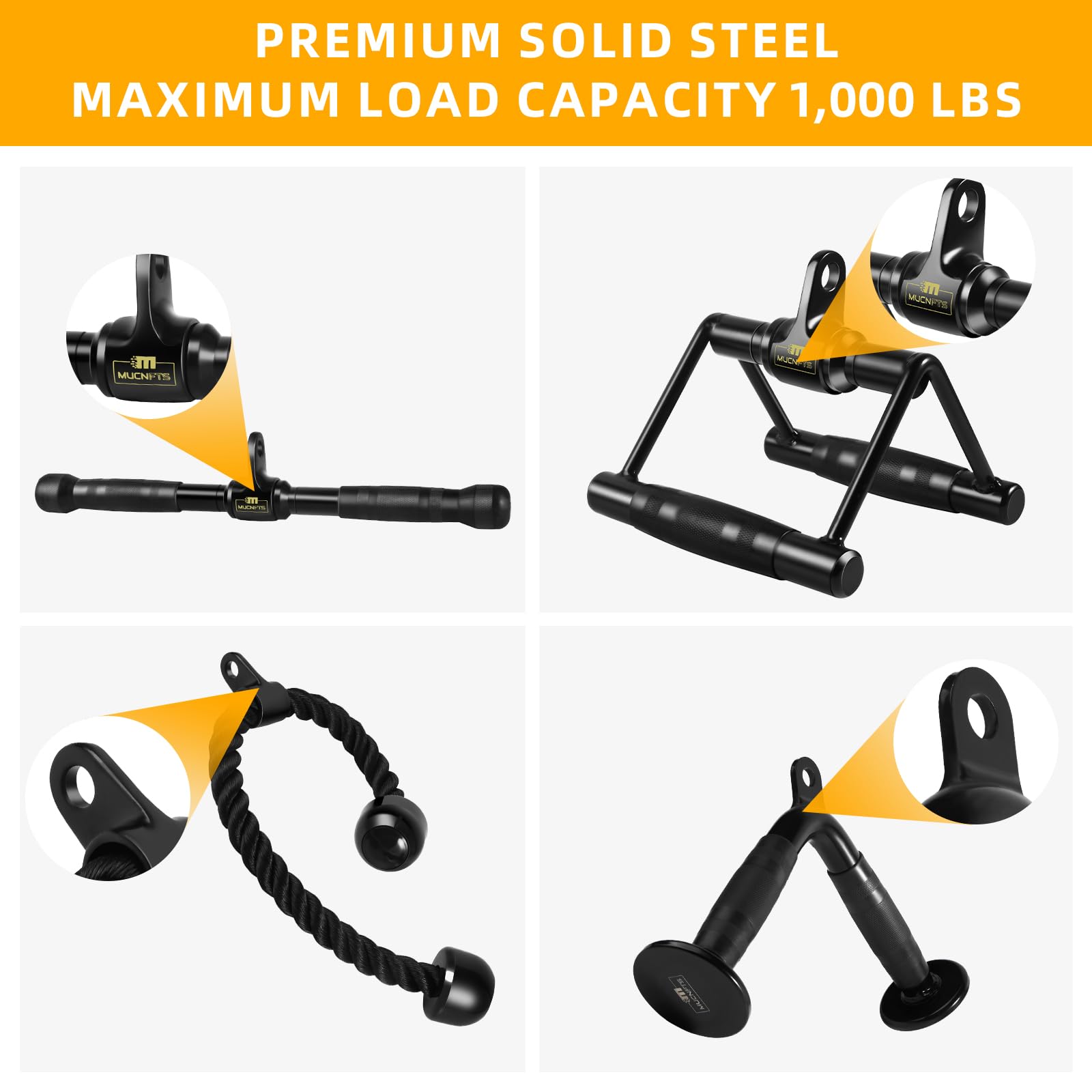 Back Workout Attachments LAT Pulldown Attachments Set - Gym Cable ...