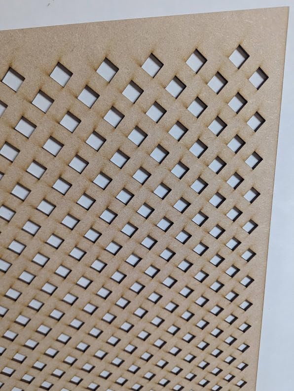 Decorative Nevada MDF Panel, 62 cm x 60 cm, Diamond Pattern, Unprimed raw, 3mm Thick, Laser Cut Lattice for Radiator Cover - Image 3