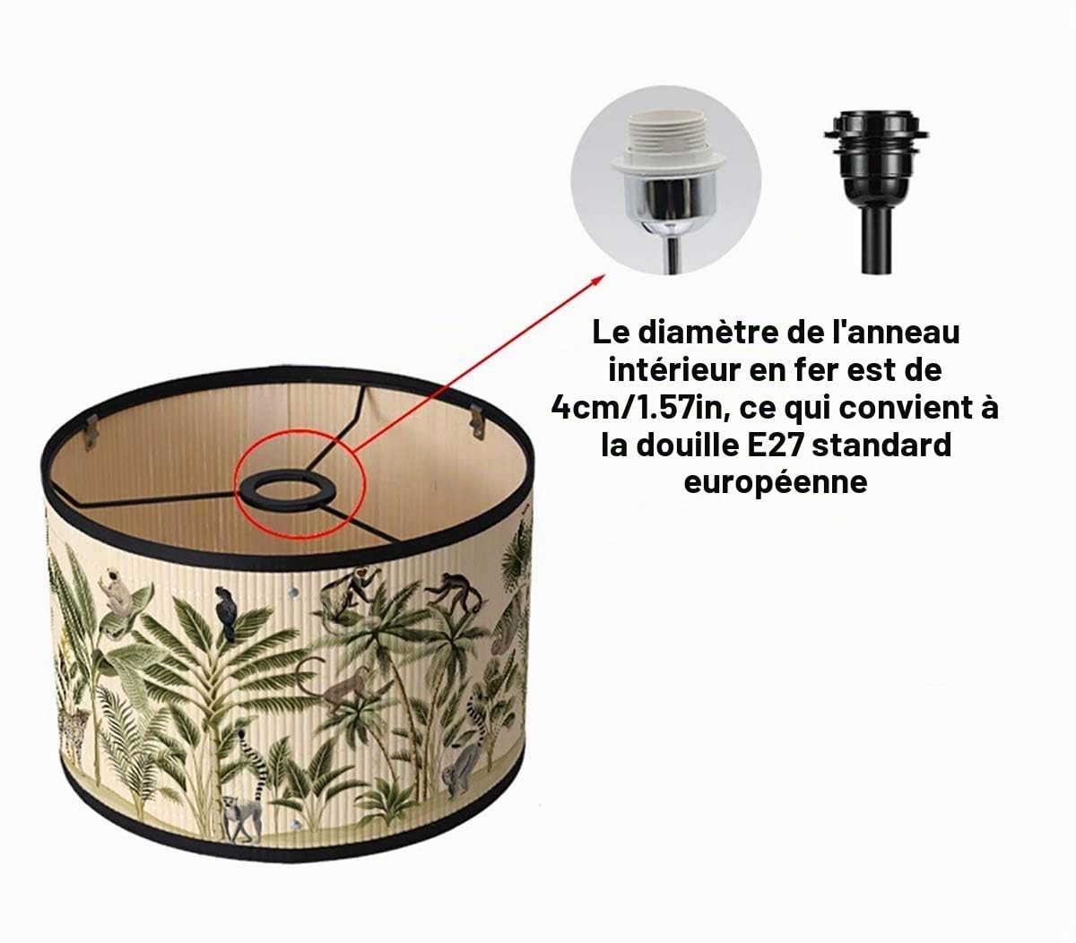 Abad-jour en bambou rétro, abat-jour en forme de tambour rond pour tables ou lustres, adapté aux lustres de plafond simples (Style 12)