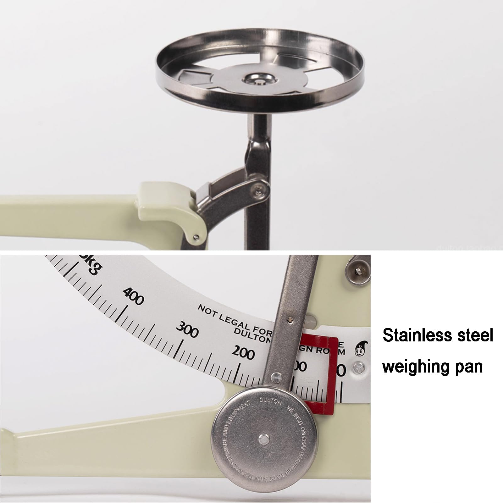 Échelle de Cuisine mécanique 1 kg - Équilibre métallique Robuste avec Pendule en Acier Inoxydable et Plateau en Aluminium, sans Batterie, pour la Nourriture, Les laboratoires et l'électronique Red