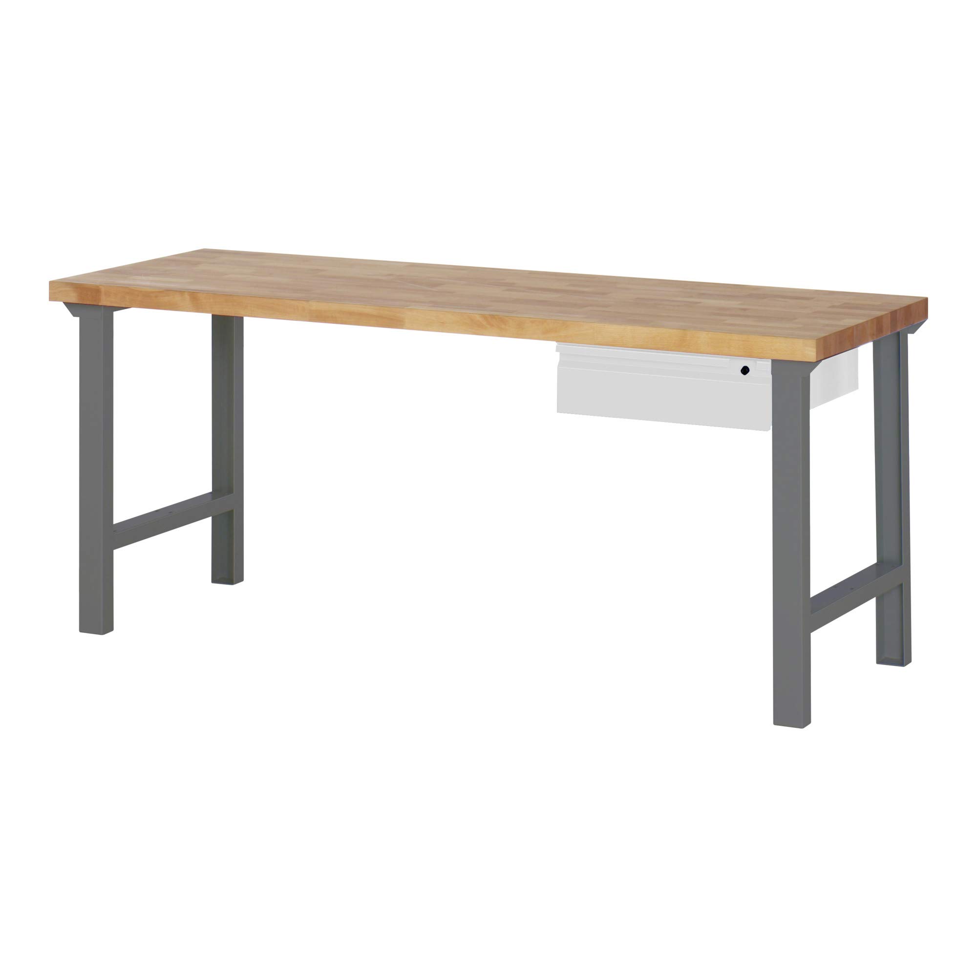 STIER Werkbank Premium, 1 Schublade, 200x70x84 cm, gefertigt aus pulverbeschichtetem Stahl und Buchenholz, perfekt für Montagearbeiten, langlebig, praktisch und zuverlässig