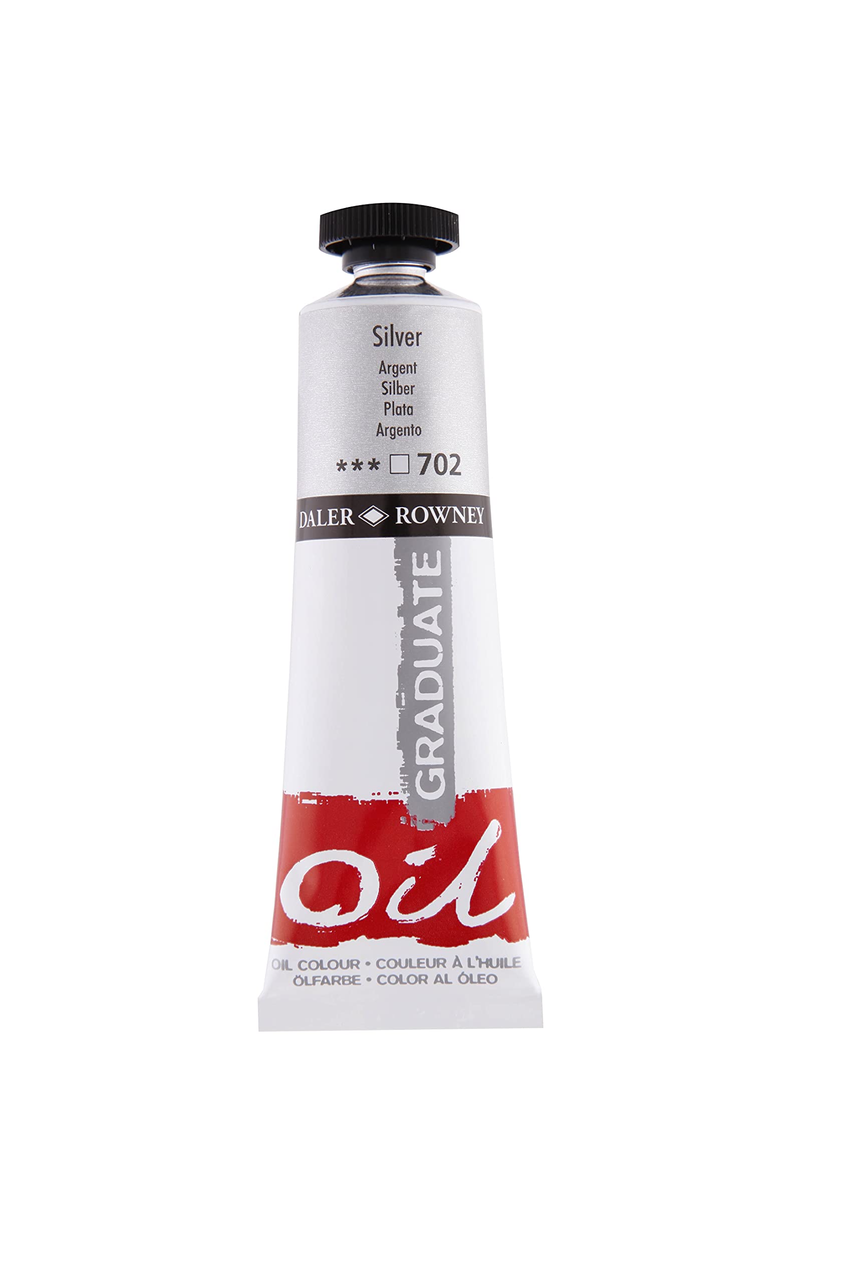 Daler-Rowney Graduate Oil Paint, Aluminium Tube, 1.28oz - 38 ml, Silver