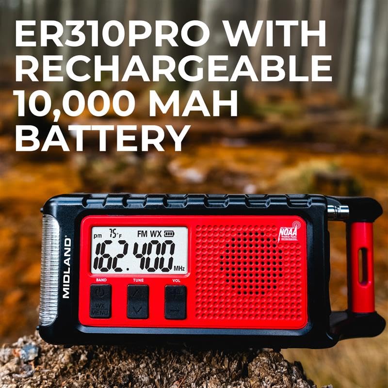 Image of Midland - ER310PRO, Portable Emergency Bluetooth Weather AM /FM Radio