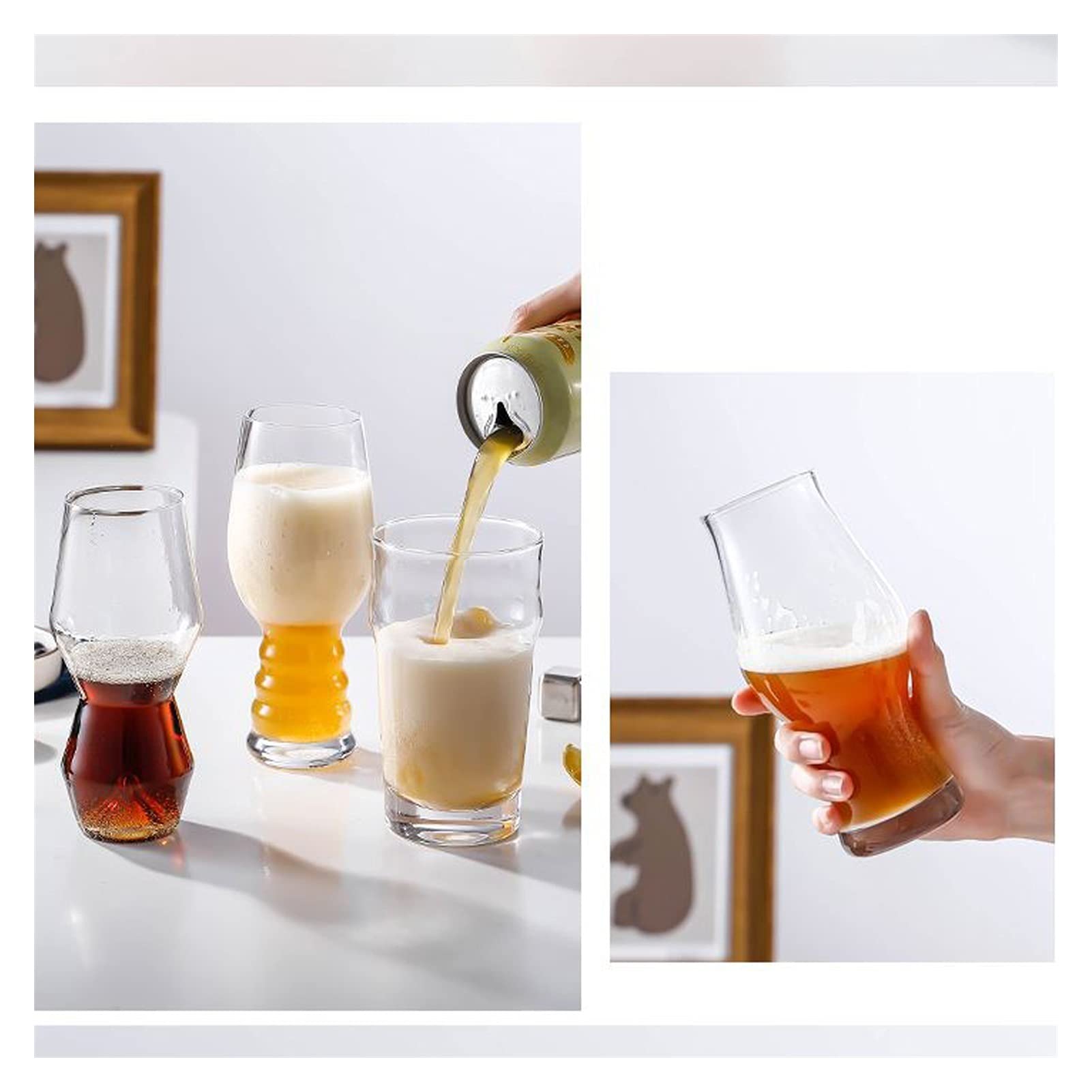 biergläser， Personalisiertes Pintglas, Bierbecher, Bierkrug, Gläser, Biergläser, Trinkgeschirr, 2er-Set – hohe Glaswaren for Bier, Wein, Obst, Smoothies