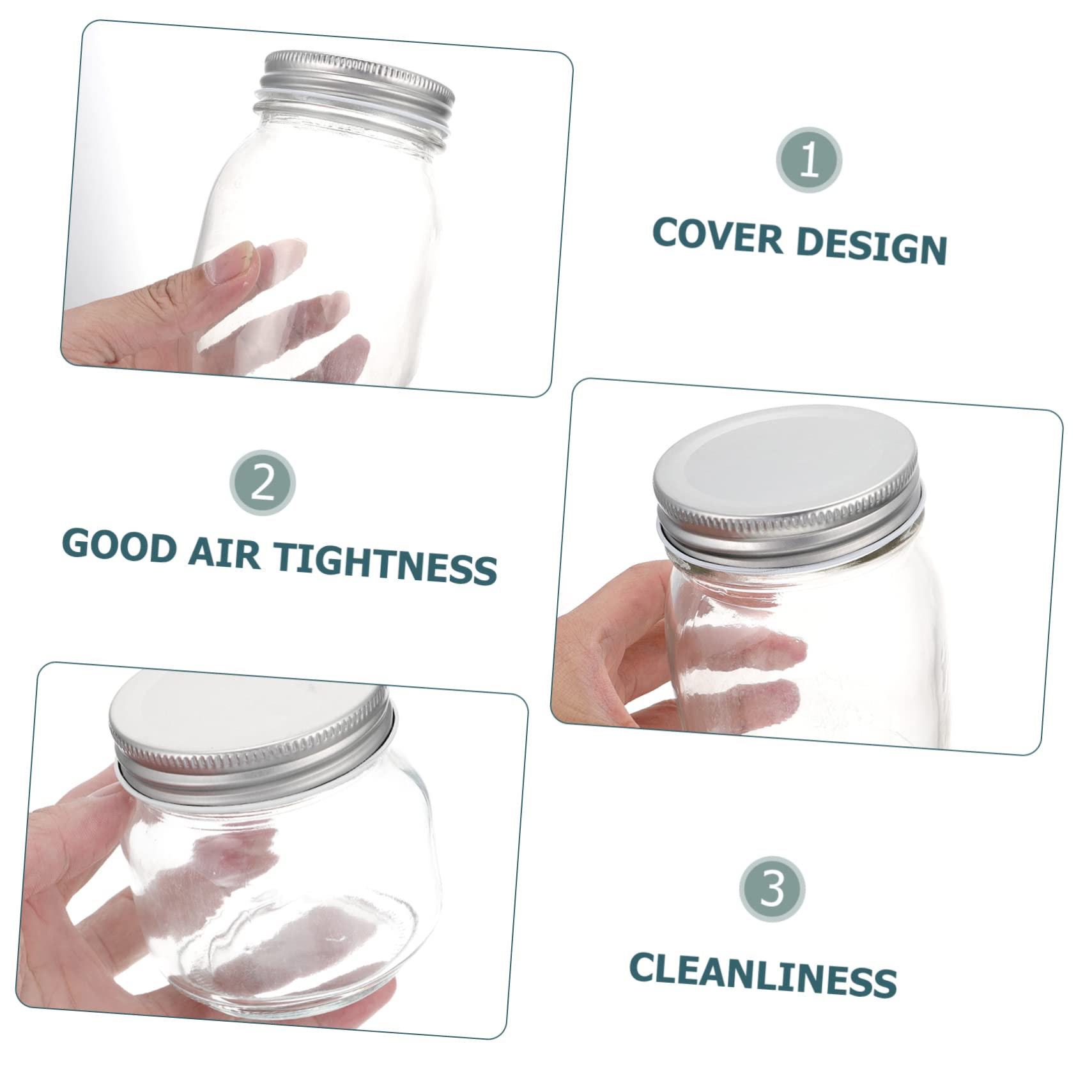 Cabilock 6 Stück-pack Glas Einmachgläser mit Deckel Luftdicht 100% Sauber und Schlicht für Marmelade Honig und Joghurt Zufällige Farbe
