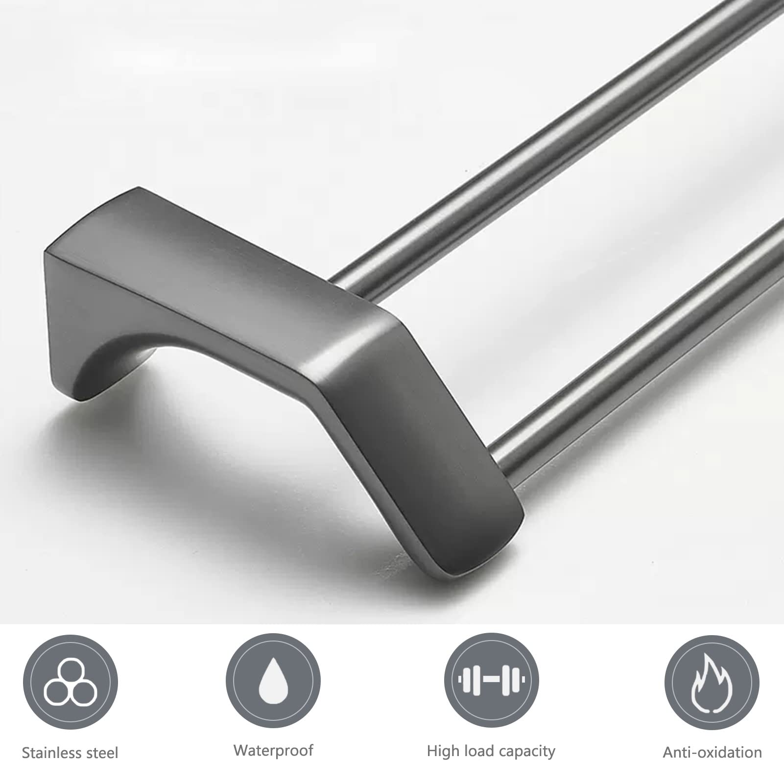 Soporte de Toalla de Toalla montada en la Pared de Acero Inoxidable 80 cm Baño de Cocina Toalla de Ducha de la Toalla de Toalla con Acabado Cepillado y Tornillos Kit de Montaje Made in China
