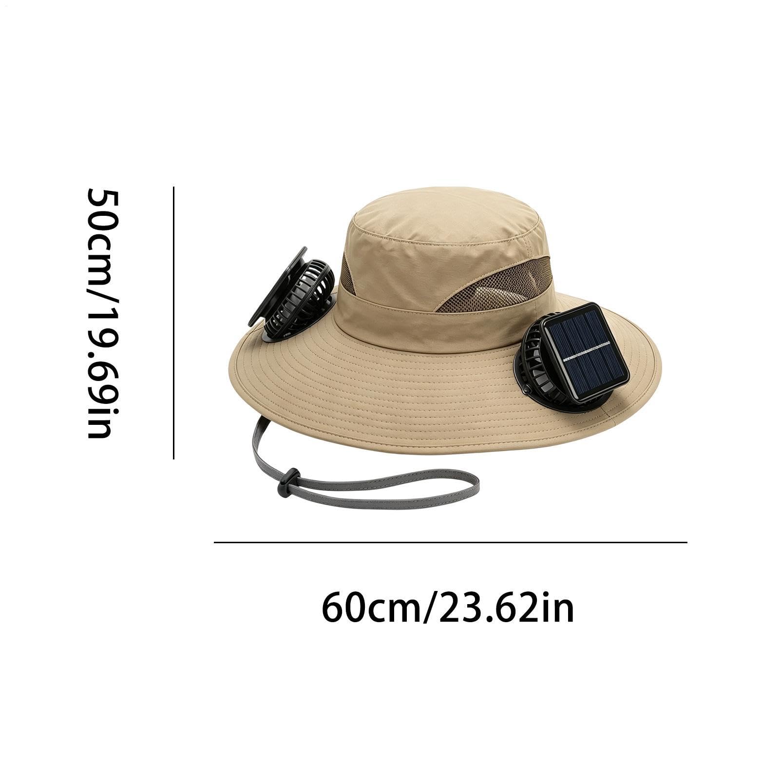 Kapelusz wentylatora solarnego – szerokie rondo, chłodzący, 3-trybowy, outdoorowy, kempingowy, wiadro, kapelusz przeciwsłoneczny, dla mężczyzn, taty, męża, wędkarza, na zewnątrz, kemping, wędrówki