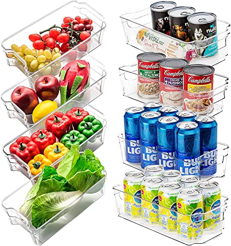 Image of Snazzy Refrigerator Organizer Bins - 6pcs Clear Plastic Bins For Fridge, Freezer, Kitchen Cabinet, Pantry Organization and Storage, BPA Free Fridge Organizer, 12.5 inch Long-Medium
