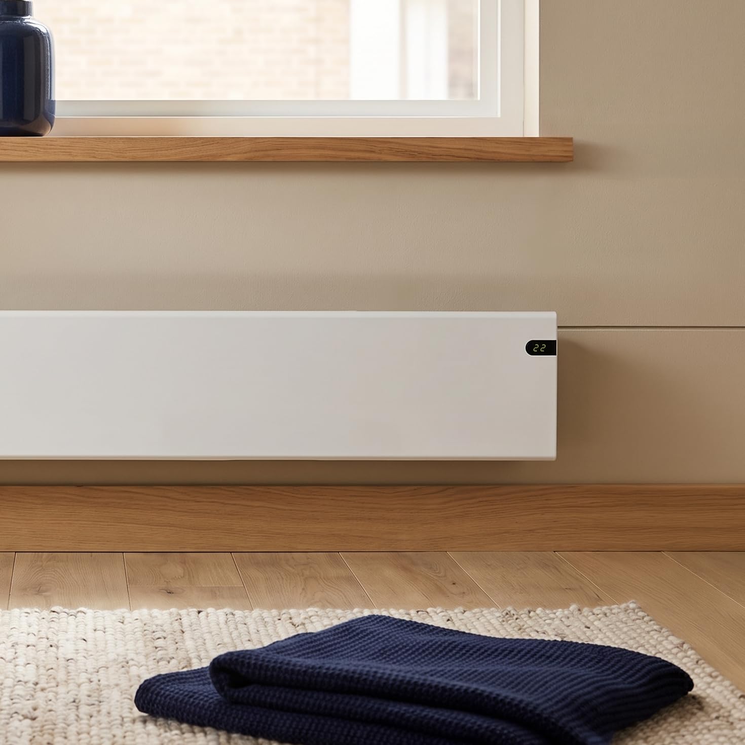 Adax Neo NL - Radiador Electrico Bajo Consumo 800W | Calefactor Bajo Consumo | Radiador eléctrico moderno | Altura 200mm | Calefactor Electrico KDT Blanco | IP20