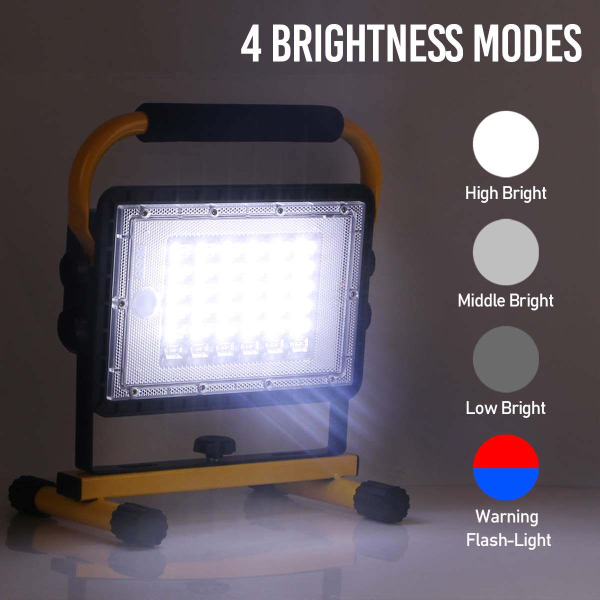 60W LED Work Lights, 6000LM Portable Lights Rechargeable 20800mAh