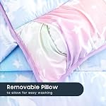 Wake In Cloud - Mat de nap pour enfants avec oreiller et couverture, pour les enfants garçons filles Âges 3 Plus in Garde d'enfants maternelle, Mignon doux Roll Up sac de couchage, Licornes violet rose, Taille standard
