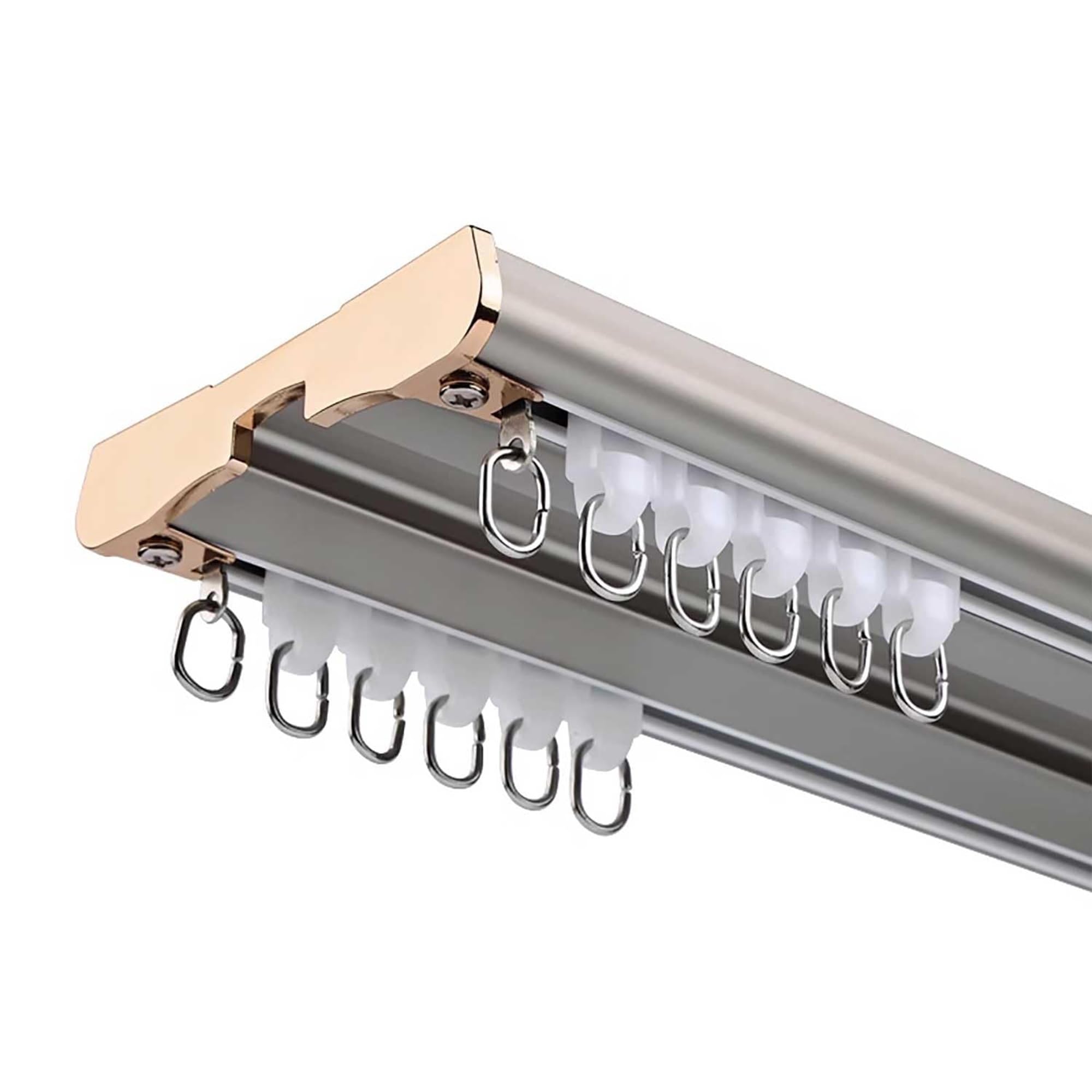 Rail rideau plafond alu gris 5.8m pour séparation de pièce