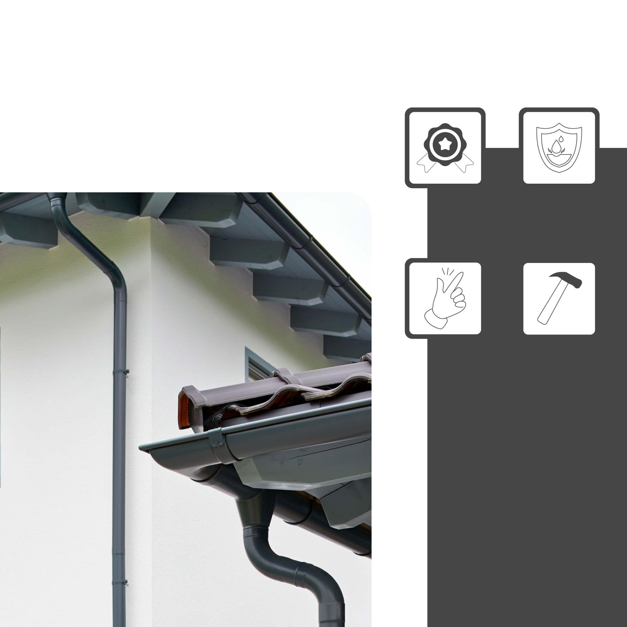 ZAMBELLI Kit grondaia 4m, RG250 Antracite zinco