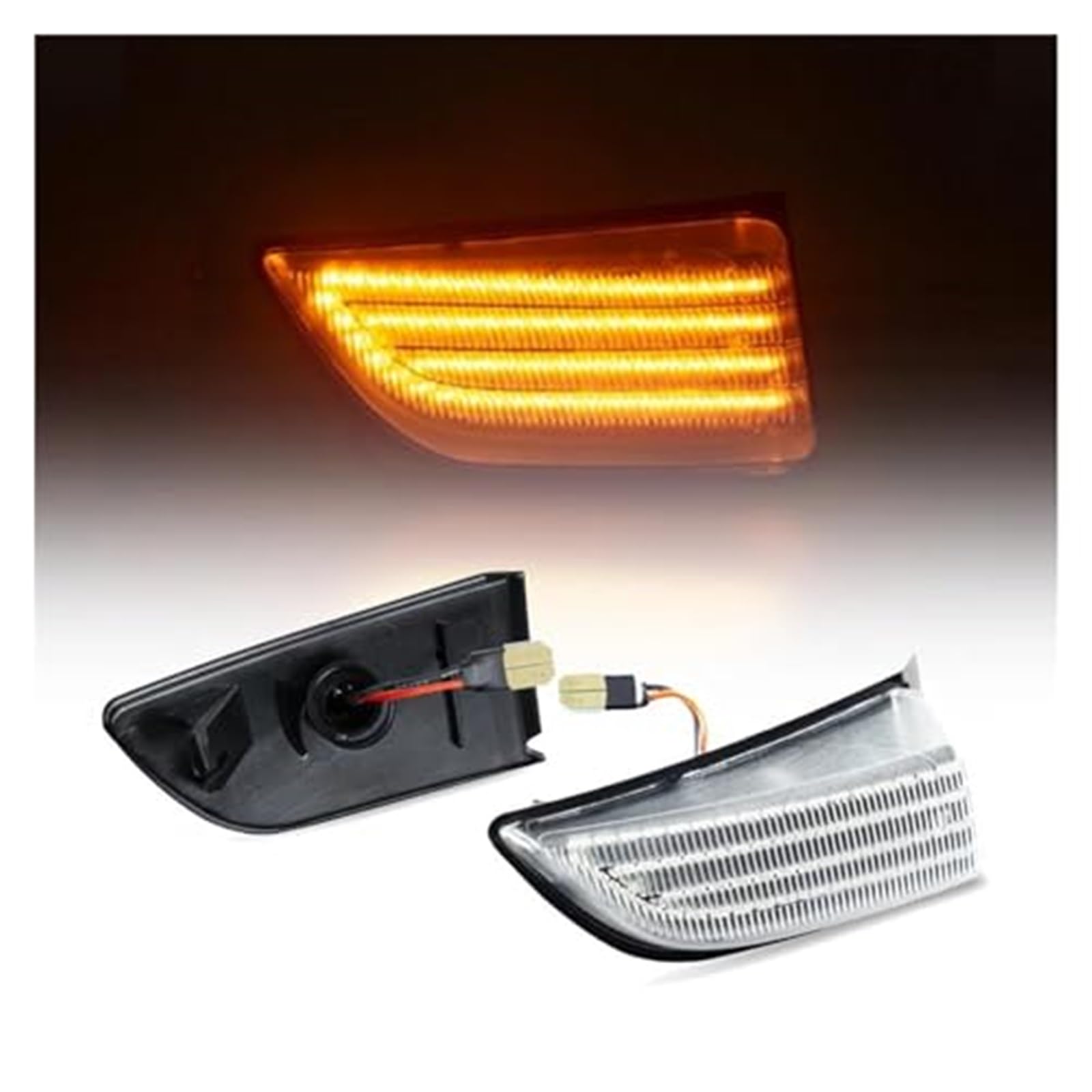 Dla VOLVO, dla XC60 2008-2014 2 szt. LED dynamiczny kierunkowskaz boczne skrzydło lampa lustrzana samochód OEM #31217288/31217289 Światło kierunkowskazu samochodowego(BLACK Dynamic Clear Case)