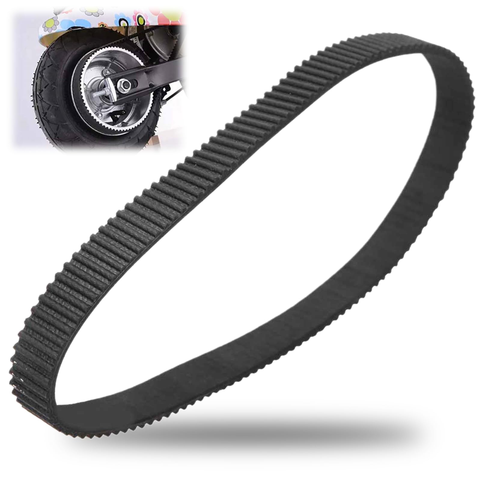 Courroie D'Entraînement 384-12 Pour E-Bike Et Scooter Électrique - Ceinture Transmission Remplacement Noir Robuste