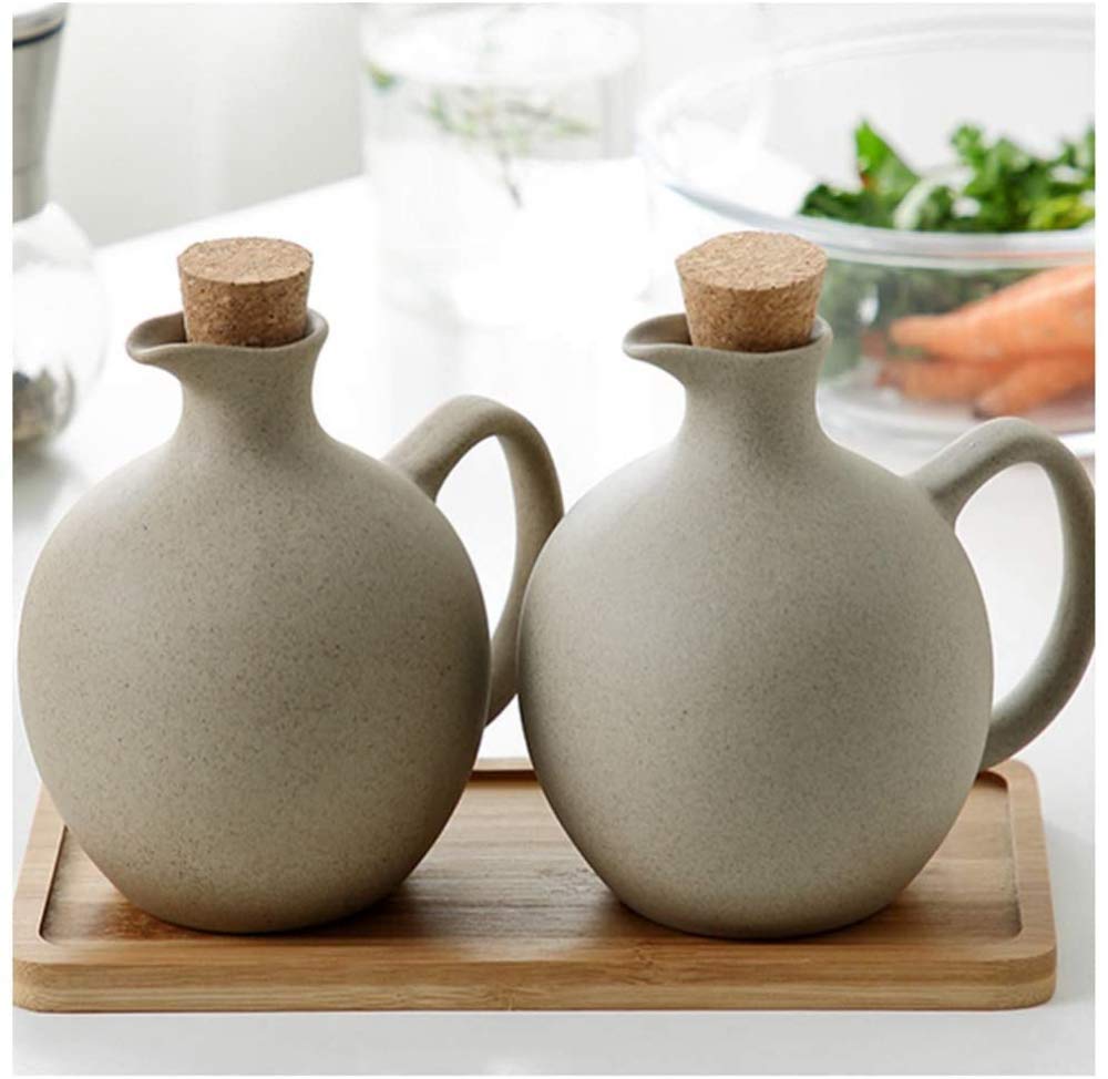Juego de botellas de condimento retro para el hogar, cocina, salsa de soja, botella de vinagre
