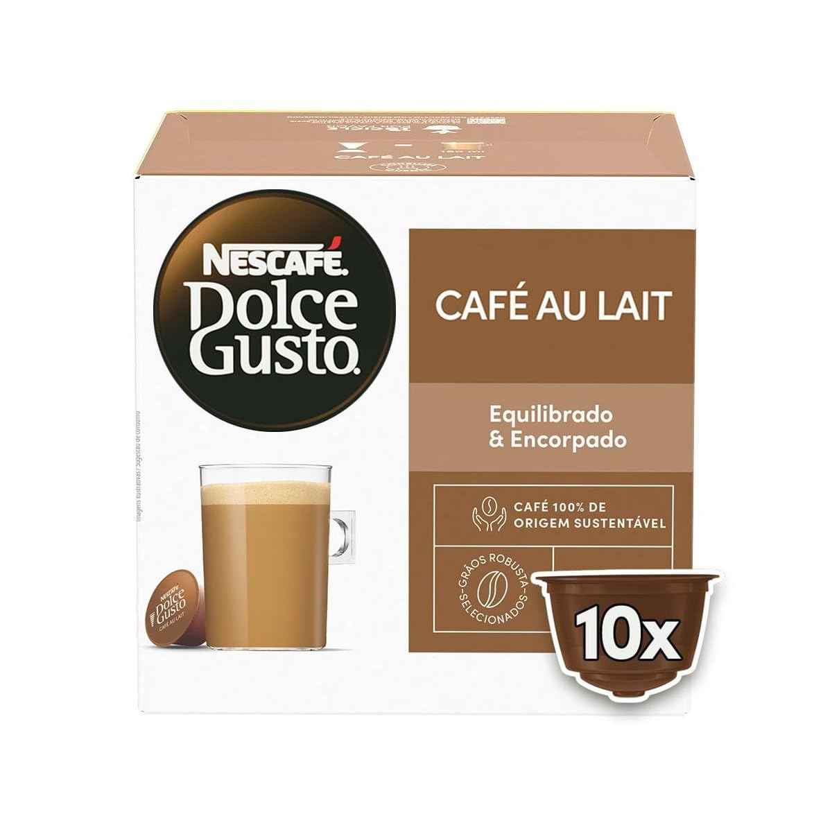 Dolce Gusto Nescafe Café Au Lait 10 Cápsulas- embalagem variável