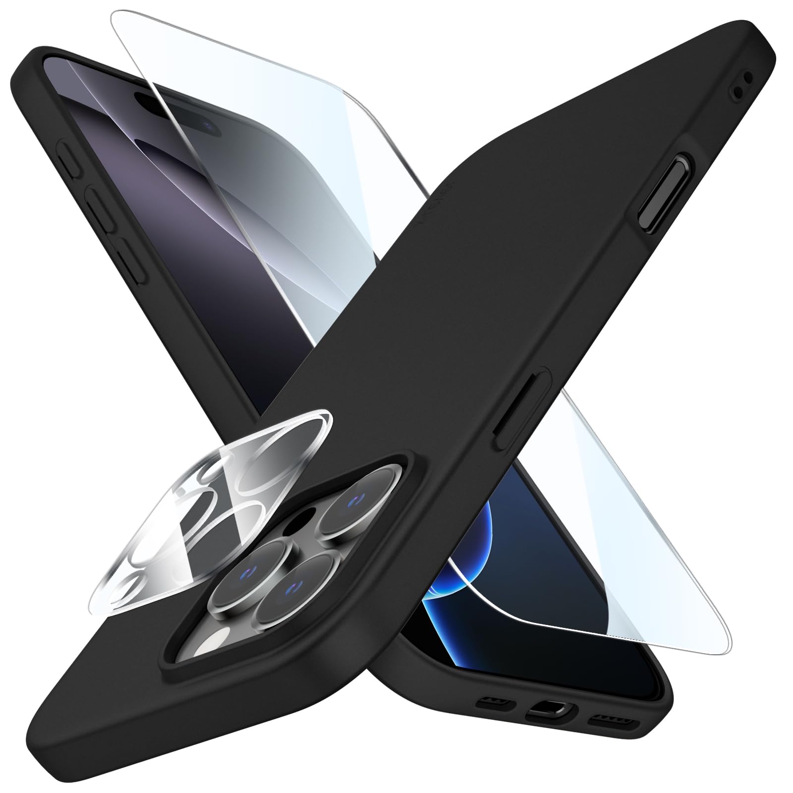 X-level for iphone 16 Pro max Case Ultra-Thin Matte Cover, [Camera Lens Protectors + Screen Protectors] Light Super Soft Touch Anti-Scratch Shockproof Slim Phone Cases for 16 Pro Max, Black
