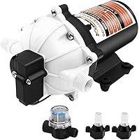 Vista 1 de Versión mejorada Bomba de agua RV serie 51, bomba de agua dulce de 7.0GPM 70PSI 12V con interruptor de presión resistente y colador para RV, marina