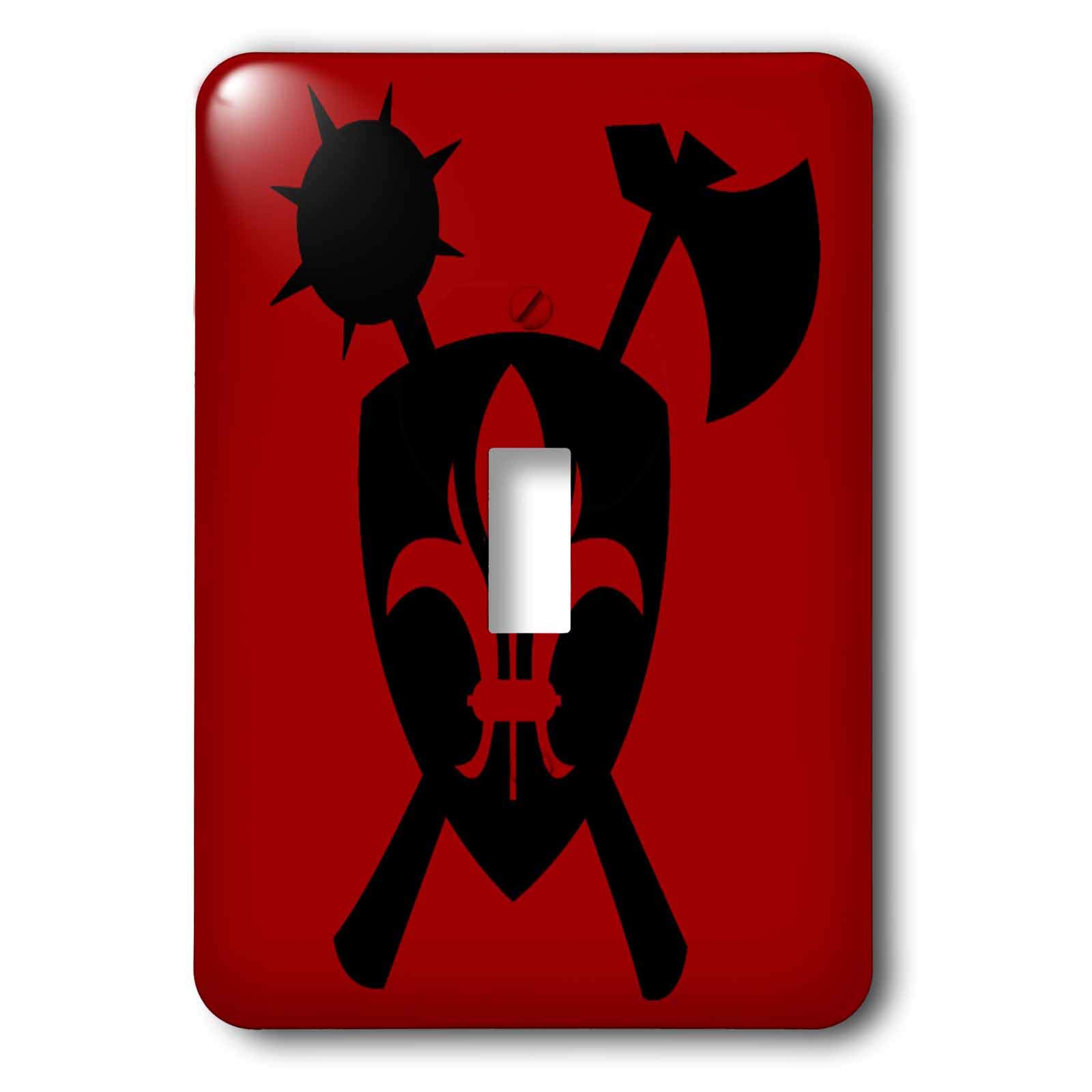 Interrupteur à baïonnette noir décoratif 3dRose lsp_45396_1 motif armure rouge médiévale