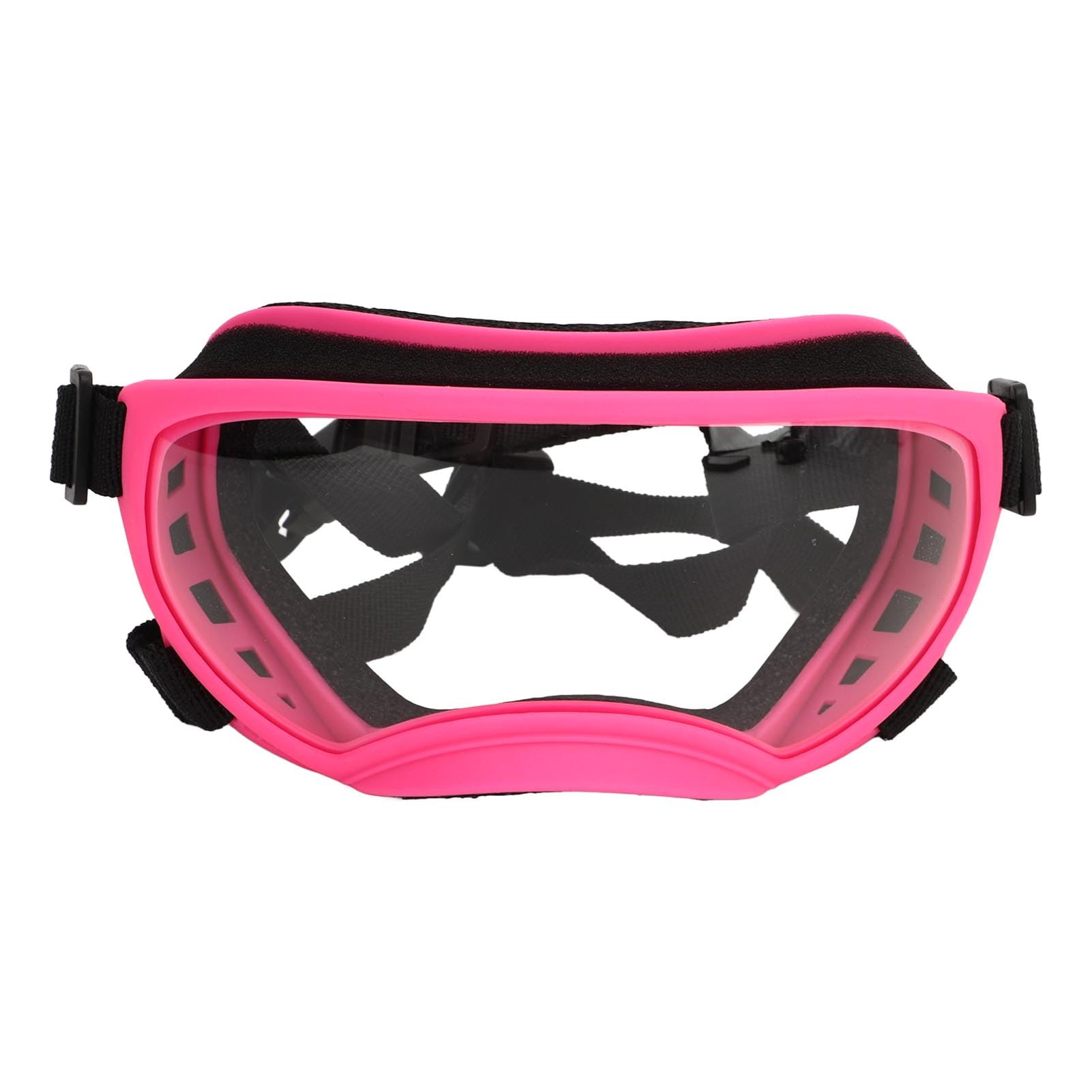 Pet Goggles, Durable Portable Windproof Ultraviolet Proof Breathable Adjustable Strap Large Dog Goggles for Travel (Transparent Lens)