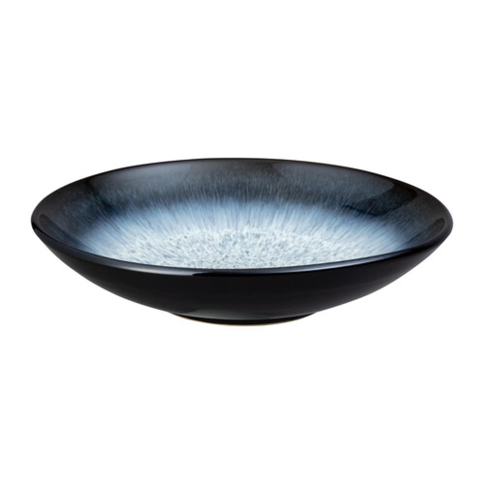 Denby - Halo Large Serving Bowl - Reactive Glaze Dishwasher Microwave Safe Crockery 2.5L, 31cm - Black, Grey Ceramic Stoneware Tableware - Chip & Crack Resistant