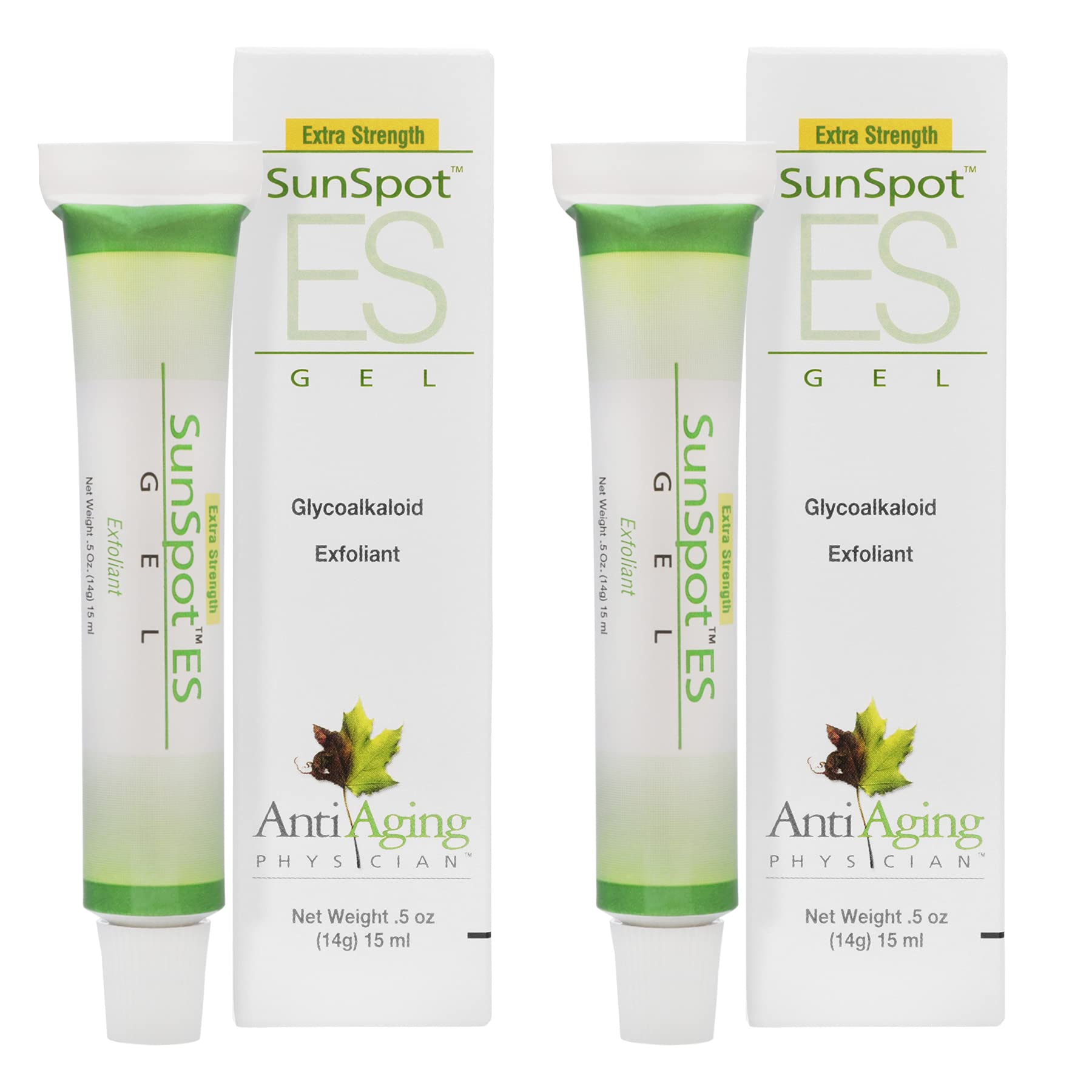 Lane Innovative Labs - Sunspot ES, Natural Exfoliating Gel, Skin Rejuvinating Ingredients, Including Aloe Vera and Tea Tree Oil (0.5 Ounce, Pack of 2)