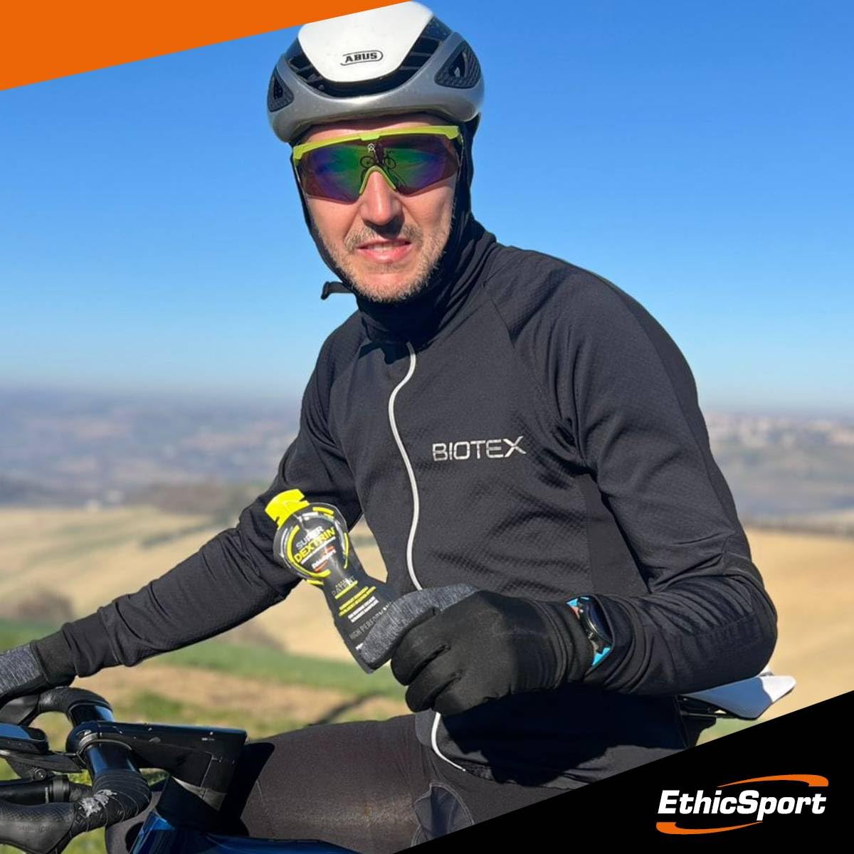 EthicSport - Super Dextrin Gel - Confezione da 45 x 55 ml - Gusto: Mela-Limone - Integratore alimentare energetico a base di carboidrati di nuova generazione a cessione energetica differenziata