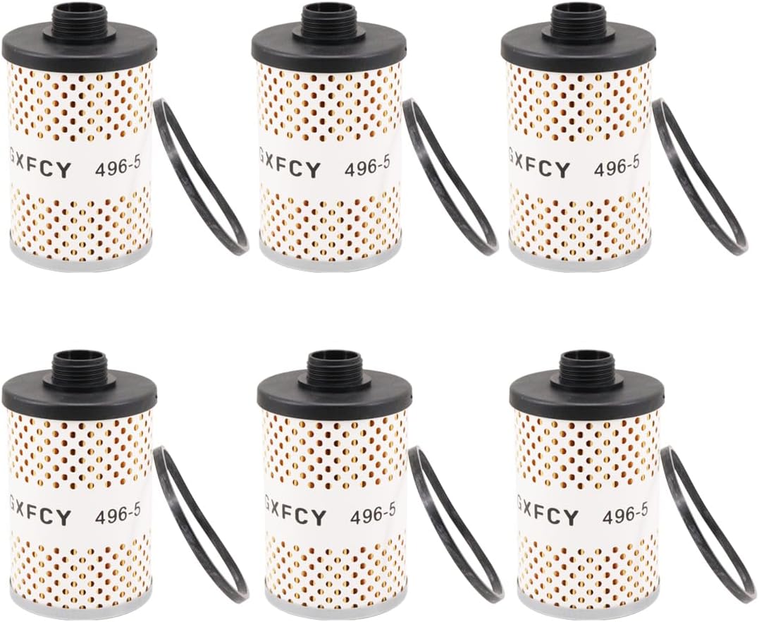 496-5 496-3/4 Fuel Filter Compatible with Gasoline Biodiesel Fuel Water Separate Filter with Protective Sheet(Pack of 6)