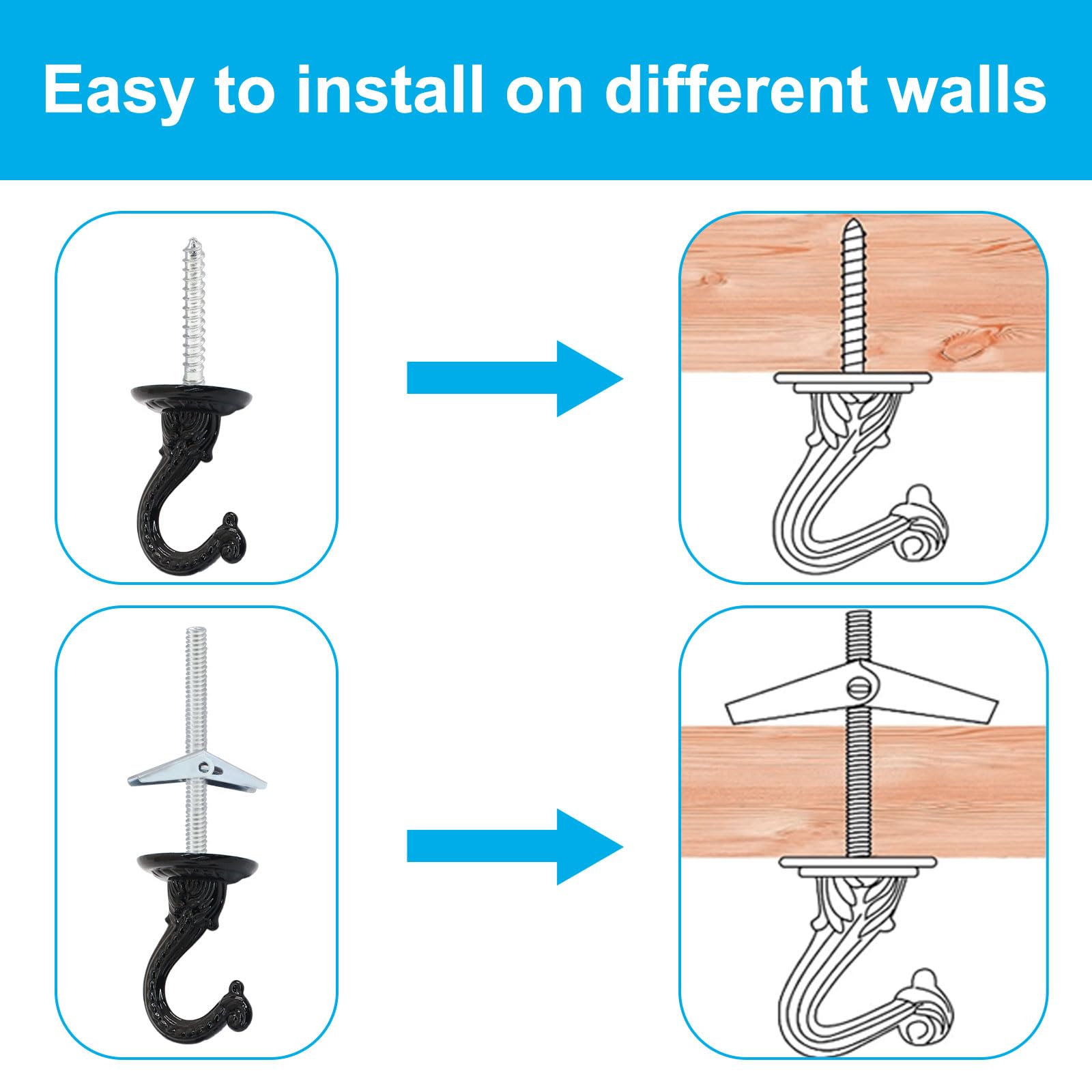 Swag Light Kit 15 Ft Chain 15 Ft Cord with Switch Hooks Black — Amazon image 4