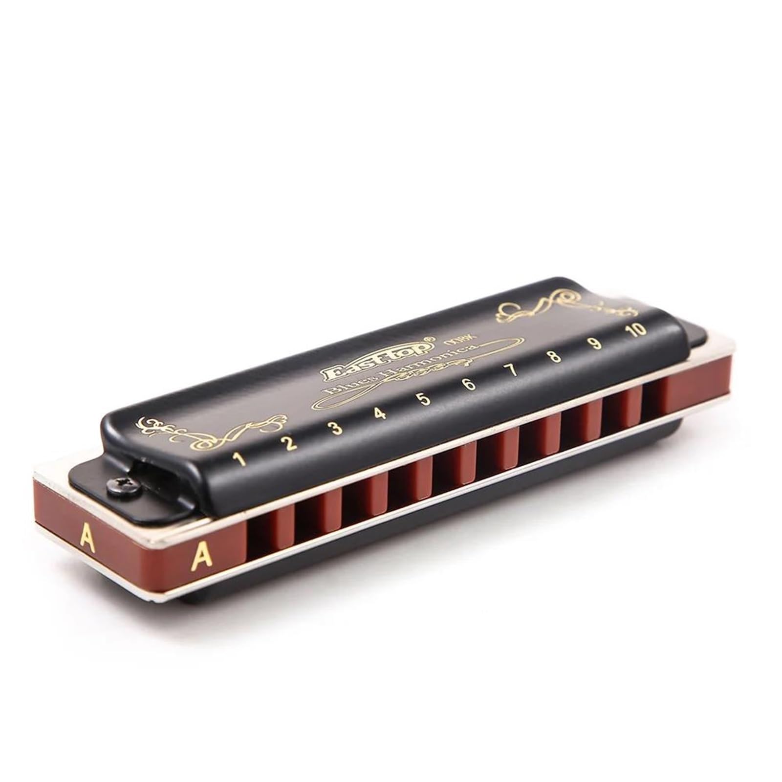 Per Adulti armonica Armonica Diatonica Armonica Blues A 10 Fori Nera Con Custodia Armonica Professionale Per Adulti Principianti(Ab)