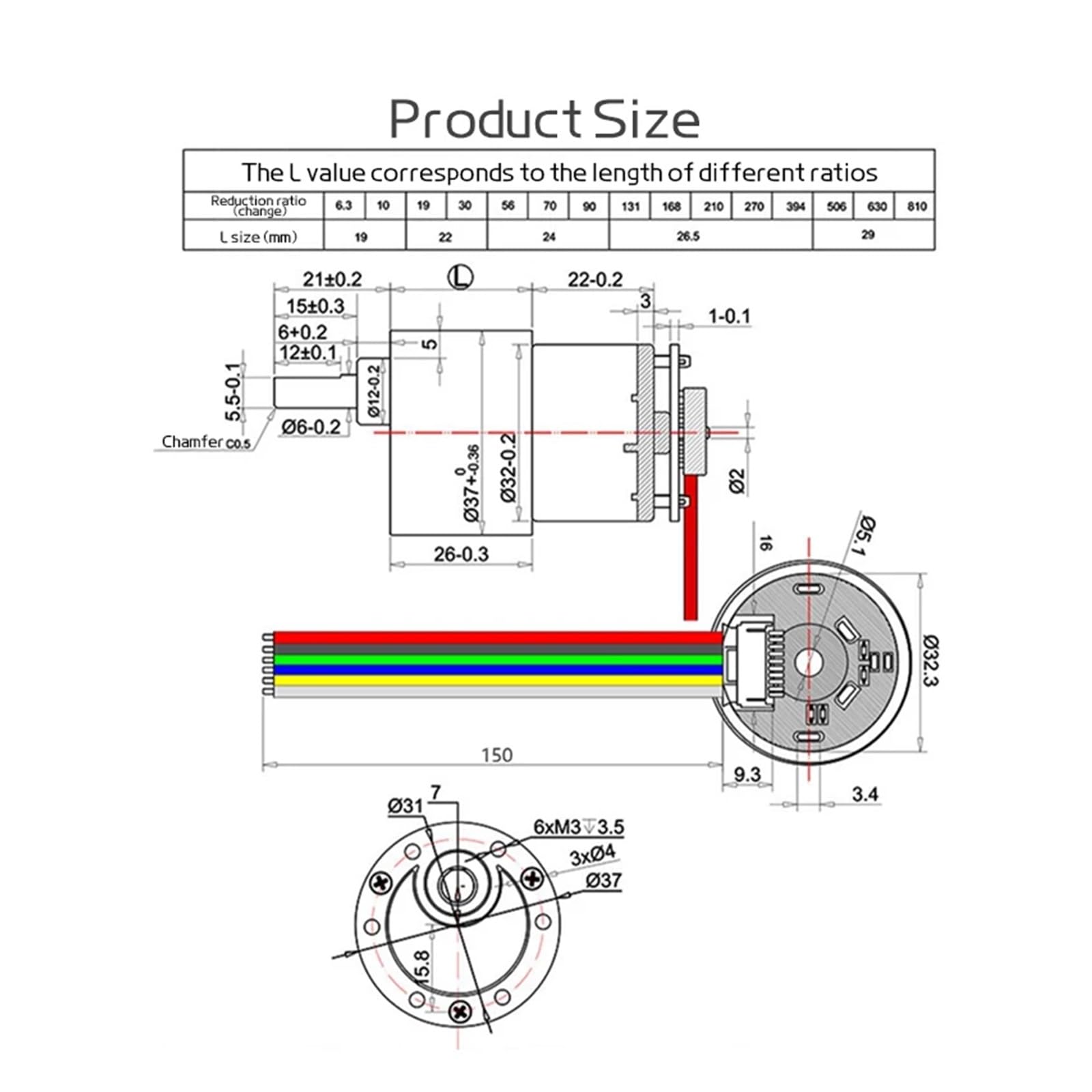 Gear Motor 37-520Gear Motor 12V DC Reduziermotor mit Geschwindigkeitsmessung Hall Encoder Roboter großes Drehmoment gebürsteter Motor Metallzähne(37RPM,12V Single Motor)