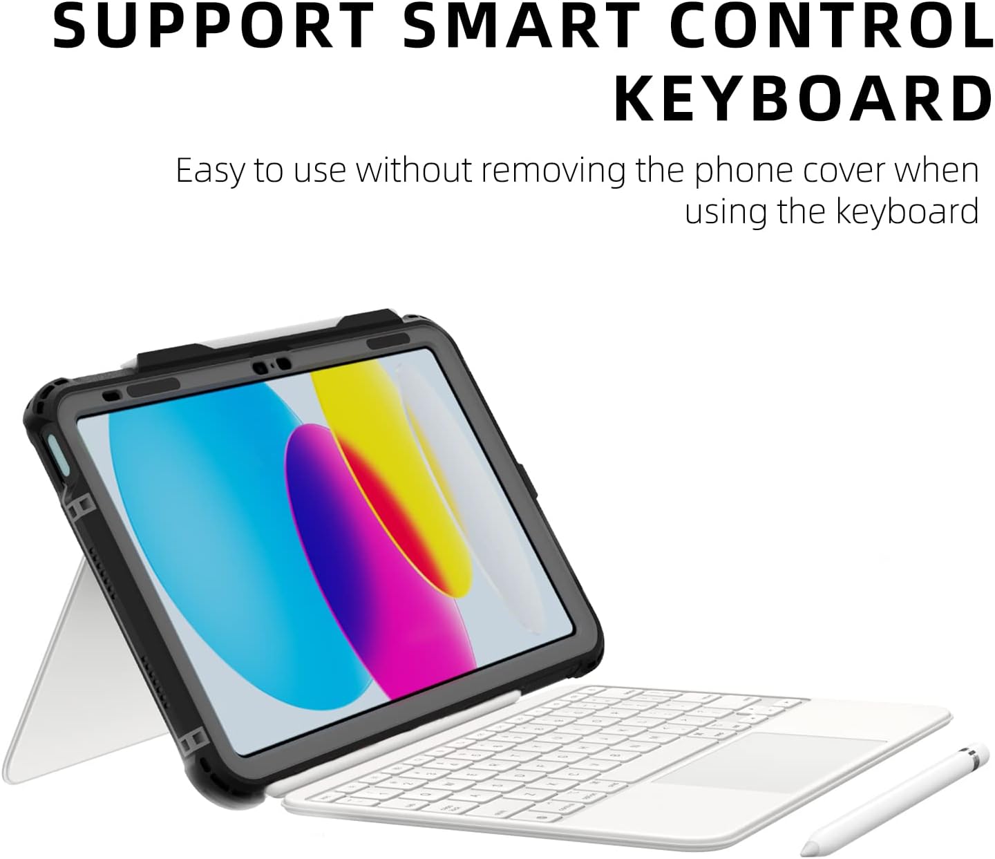 Compatible with iPad (A16)/10th Generation IP68 Waterproof Case A3354 A3355 A2757 A2696 w/Pencil Holder Kickstand Lanyard Shock-Proof Full-Sealing Cover Compatible with Magic Keyboard