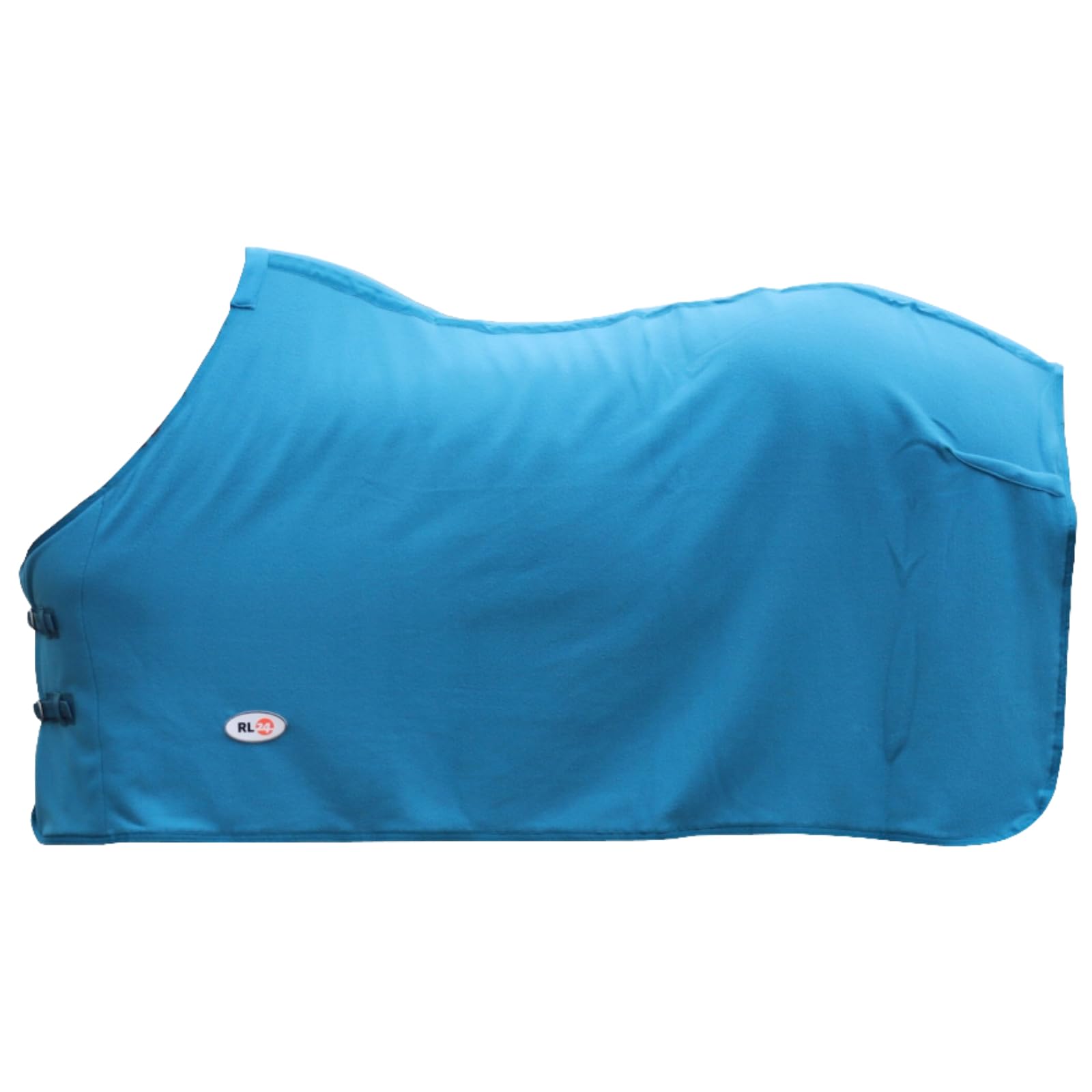 RL24 - Abschwitzdecke Basicline – Pferdedecke mit Schweifkordel, Widerristpolster & Metallverschluss – atmungsaktive Fleecedecke – Pferde Zubehör – Transportdecke in Petrol – 95cm