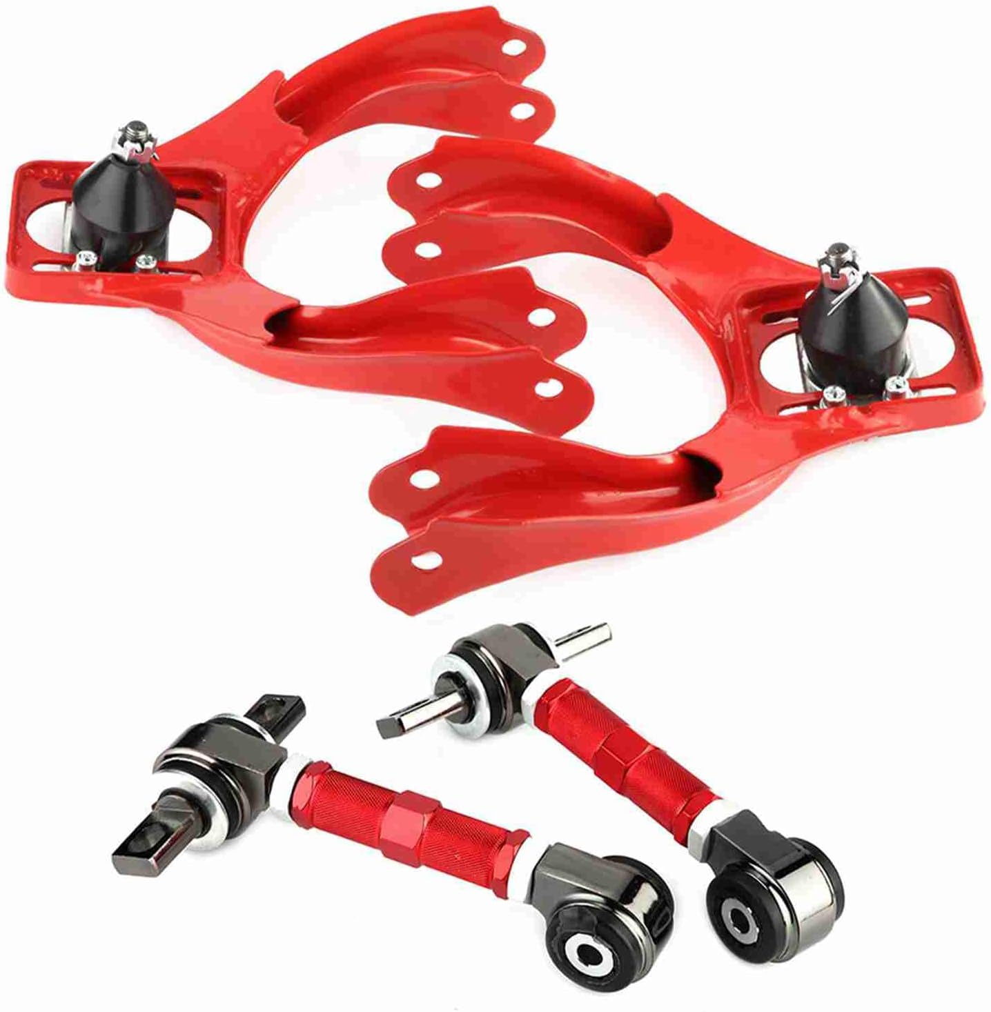 Red Front+Rear Camber Arm Control Suspension Kits Alloy Steel Fit For Honda Civic 1992-1995,for Honda Del Sol 1993-1997,for Acura Integra 1994-2001