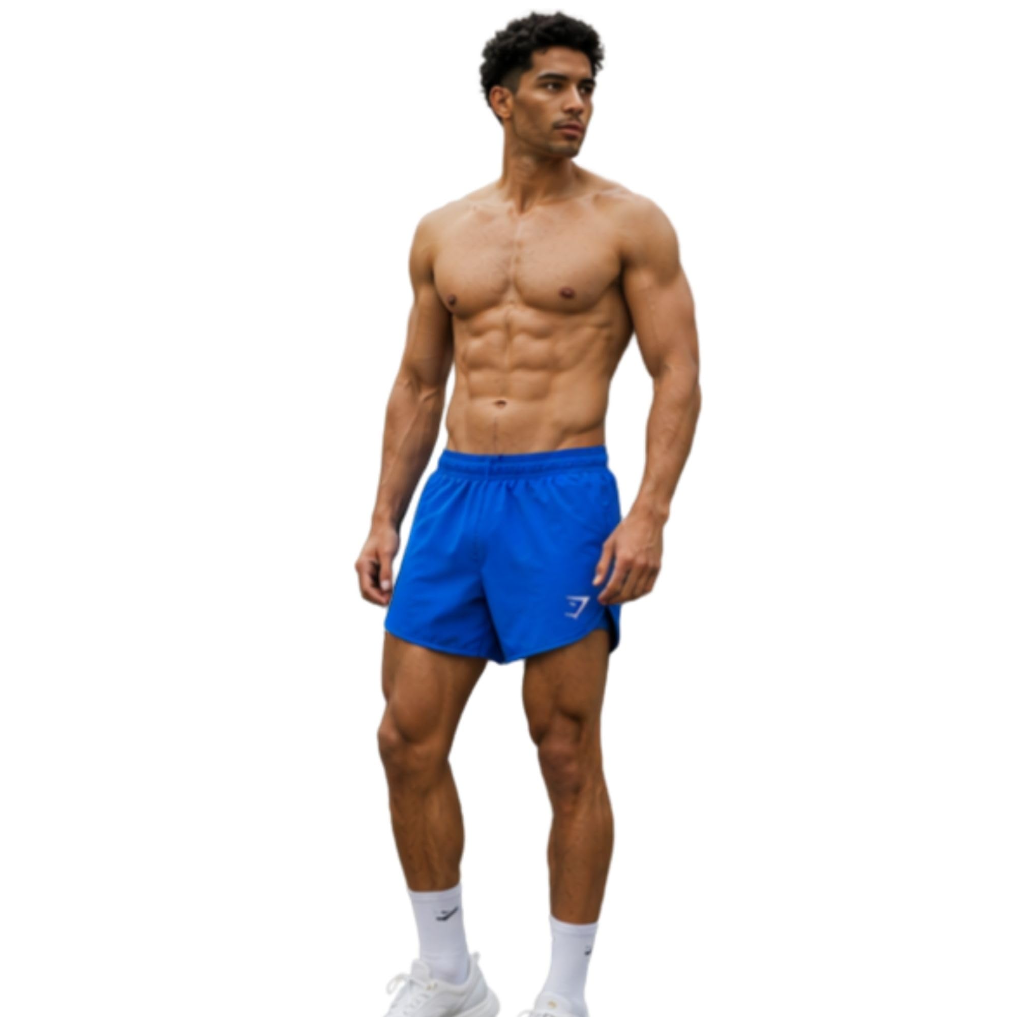 Men’s Running Shorts Made with NS Sportswear Fabric, Lightweight Comfortable Gym Training Sports Shorts for Running Workout Jogging Fitness and Daily Activewear-Blue-picture-15